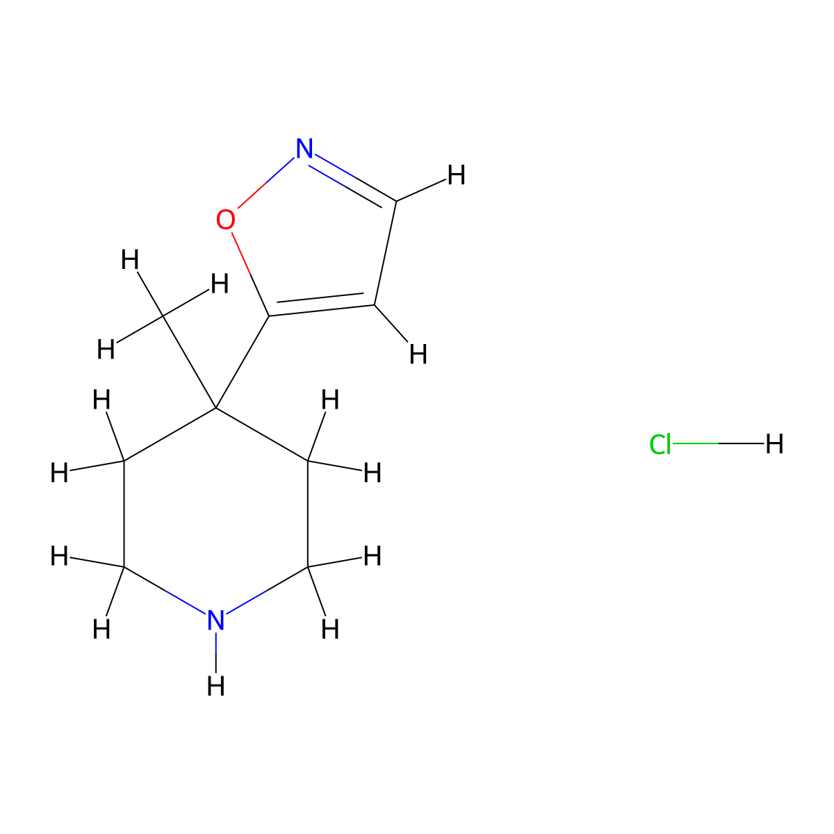4-Isoxazol-5-yl-4-methylpiperidine hydrochloride molecular structure, CAS 2108139-04-2