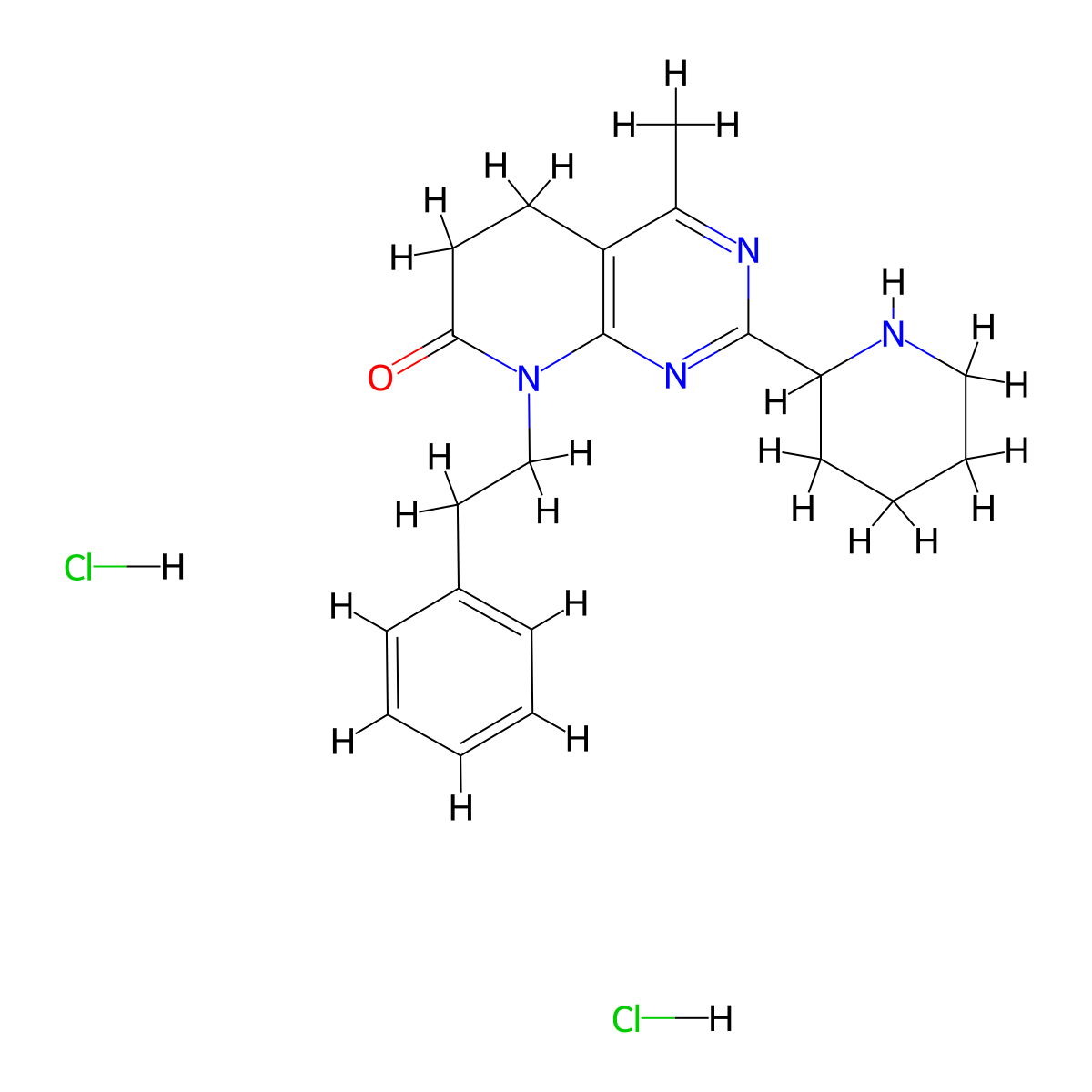 4-Methyl-8-(2-phenylethyl)-2-piperidin-2-yl-5,8-dihydropyrido[2,3-d]pyrimidin-7(6H)-one dihydrochloride molecular structure, CAS 2108139-09-7