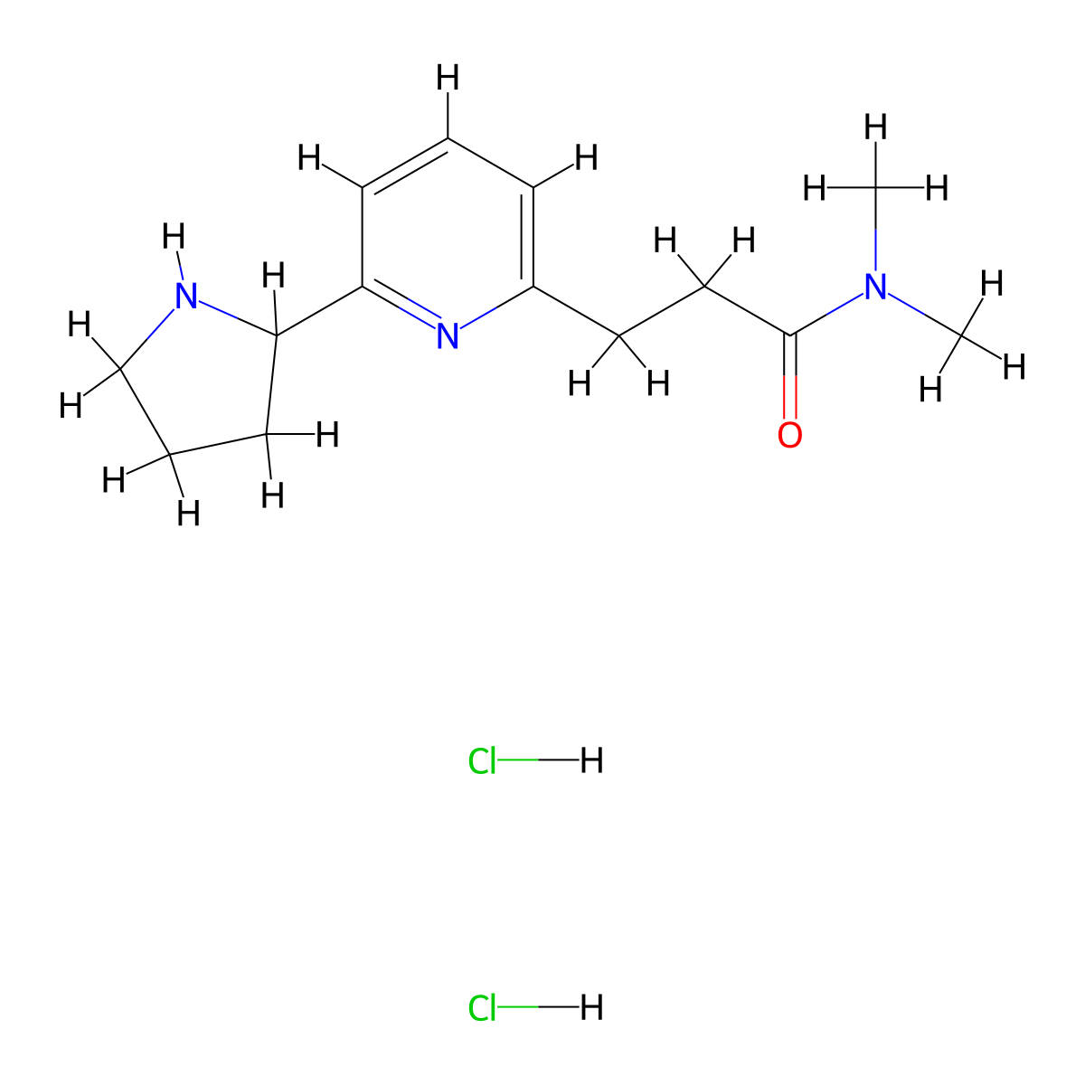 N,N-Dimethyl-3-(6-pyrrolidin-2-ylpyridin-2-yl)propanamide dihydrochloride molecular structure, CAS 2108139-14-4