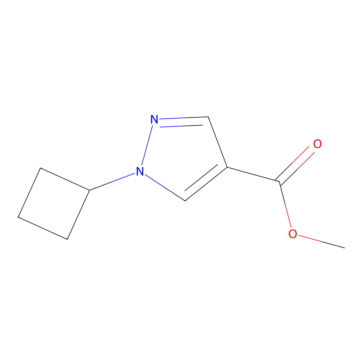methyl1-cyclobutyl-1H-pyrazole-4-carboxylate molecular structure, CAS 2108139-85-9