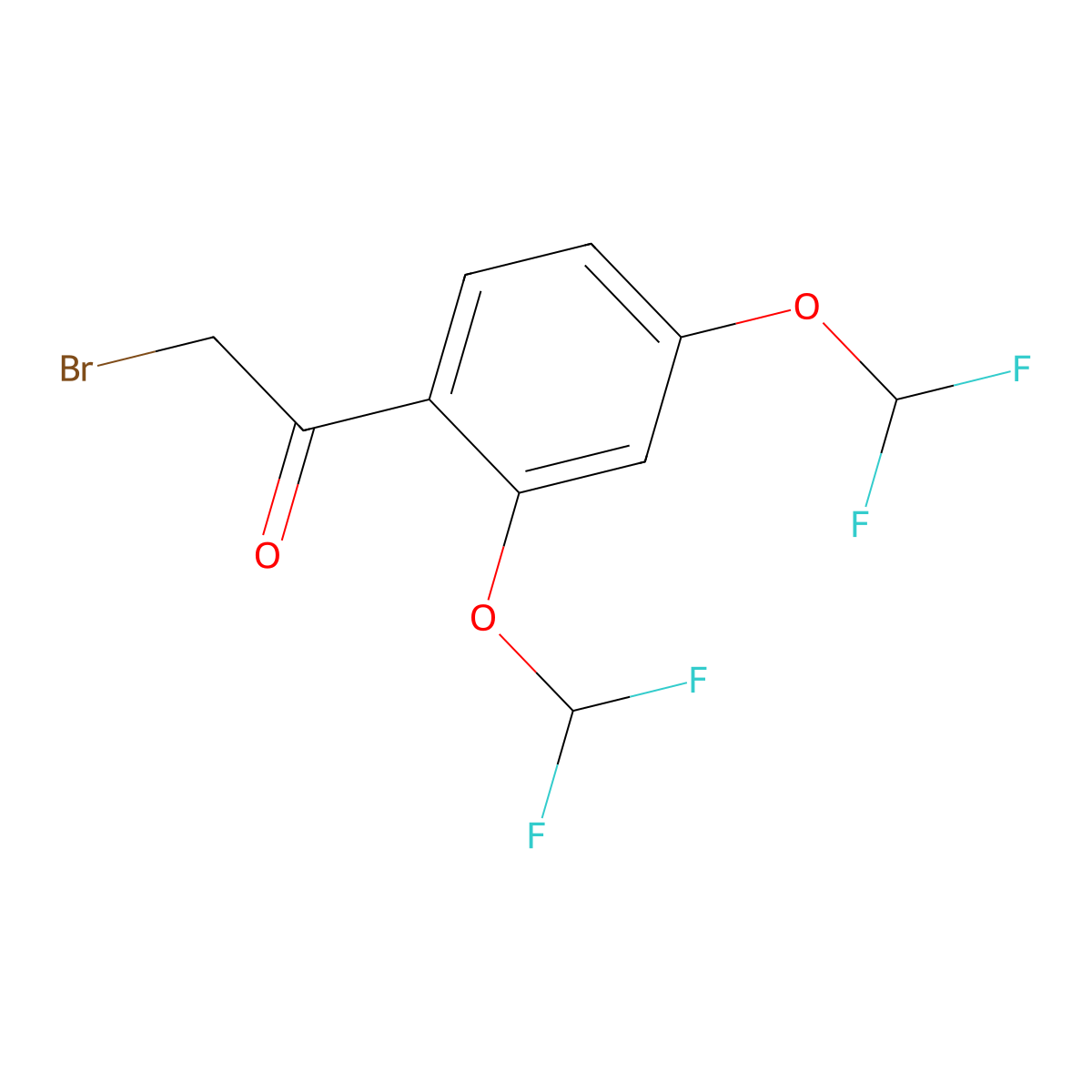 1-[2,4-Bis(difluoromethoxy)phenyl]-2-bromoethan-1-one molecular structure, CAS 210816-50-5
