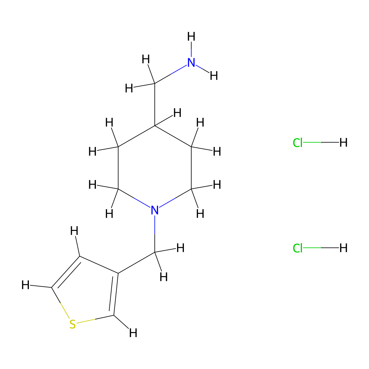 [1-(Thiophen-3-ylmethyl)piperidin-4-yl]methanamine;dihydrochloride molecular structure, CAS 2108168-67-6