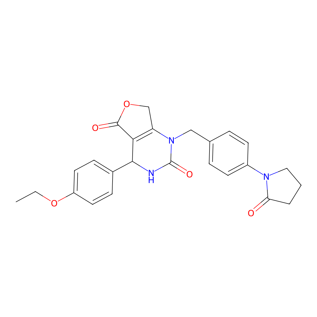 4-(4-ethoxyphenyl)-1-{[4-(2-oxopyrrolidin-1-yl)phenyl]methyl}-1H,2H,3H,4H,5H,7H-furo[3,4-d]pyrimidine-2,5-dione molecular structure, CAS 2108189-15-5