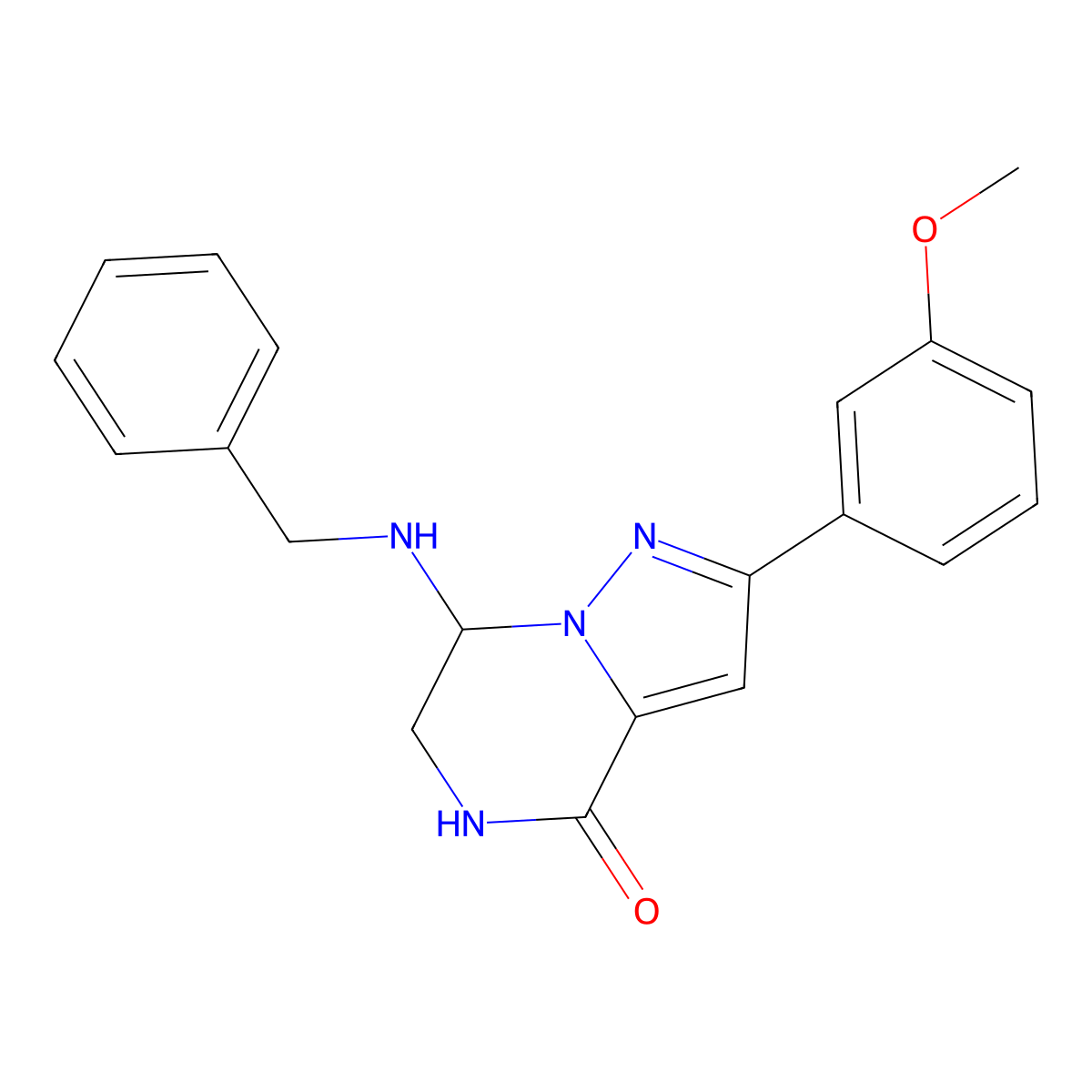 7-(benzylamino)-2-(3-methoxyphenyl)-6,7-dihydropyrazolo[1,5-a]pyrazin-4(5H)-one molecular structure, CAS 2108189-97-3