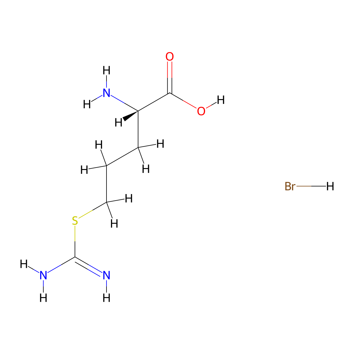 Thioarginine (hydrobromide) molecular structure, CAS 2108196-23-0
