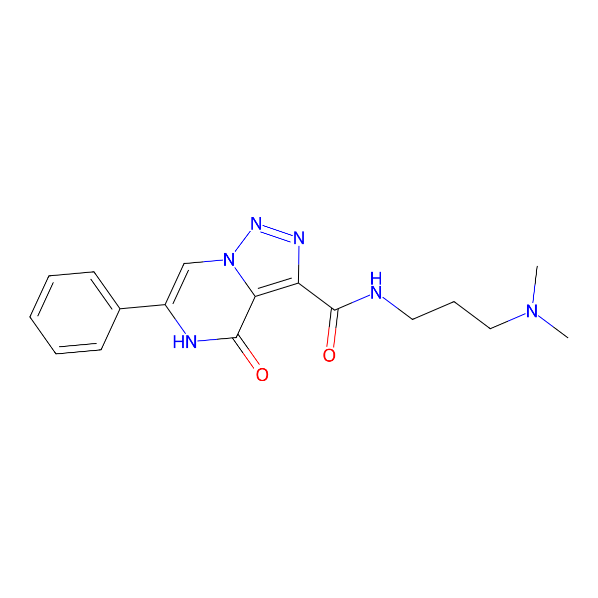 N-[3-(dimethylamino)propyl]-4-oxo-6-phenyl-4,5-dihydro[1,2,3]triazolo[1,5-a]pyrazine-3-carboxamide molecular structure, CAS 2108215-26-3