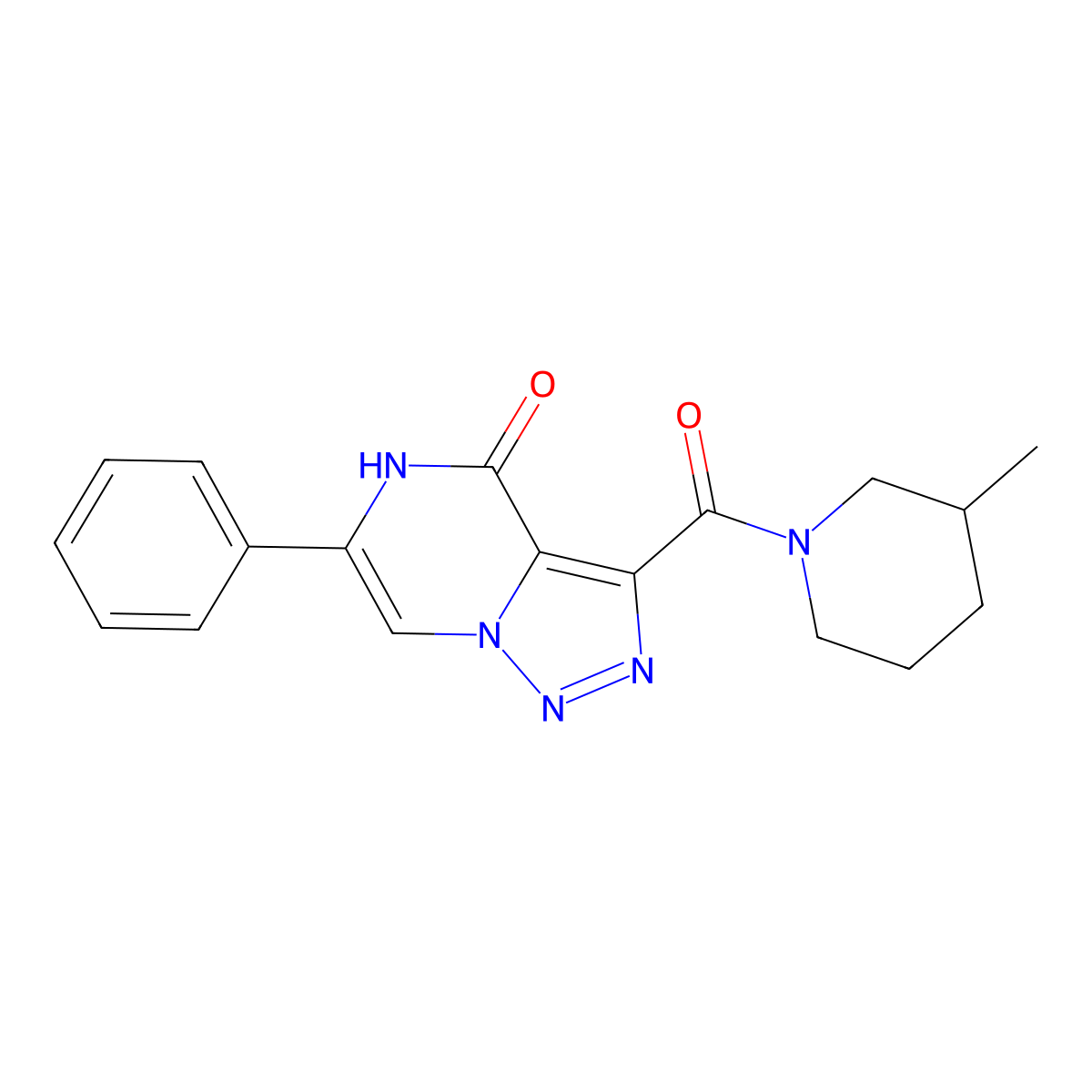 3-[(3-methylpiperidin-1-yl)carbonyl]-6-phenyl[1,2,3]triazolo[1,5-a]pyrazin-4(5H)-one molecular structure, CAS 2108215-30-9