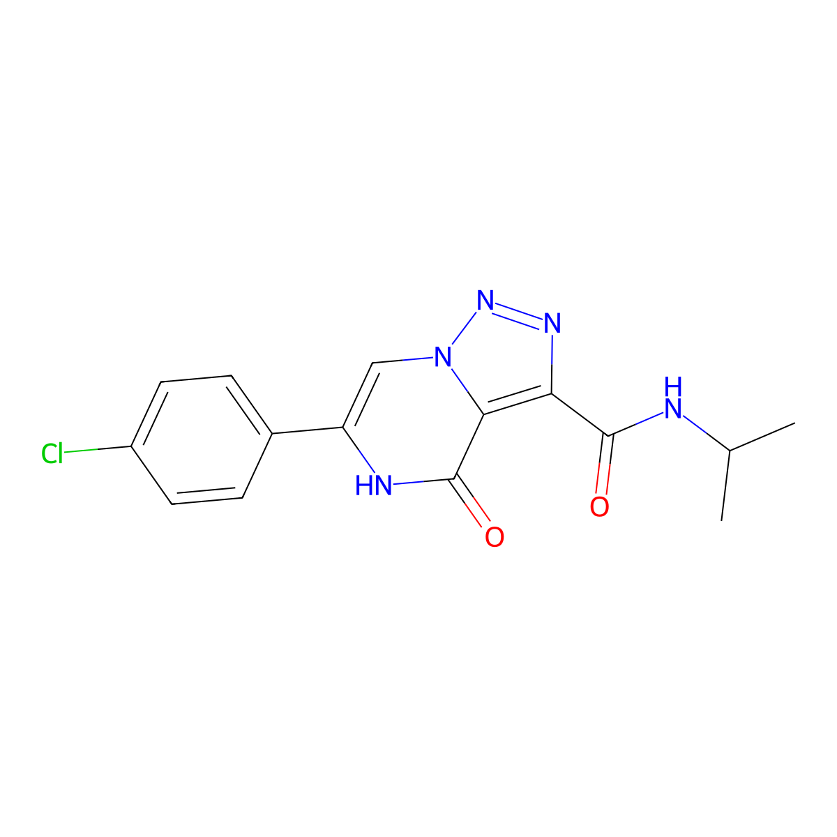 6-(4-chlorophenyl)-N-isopropyl-4-oxo-4,5-dihydro[1,2,3]triazolo[1,5-a]pyrazine-3-carboxamide molecular structure, CAS 2108215-97-8