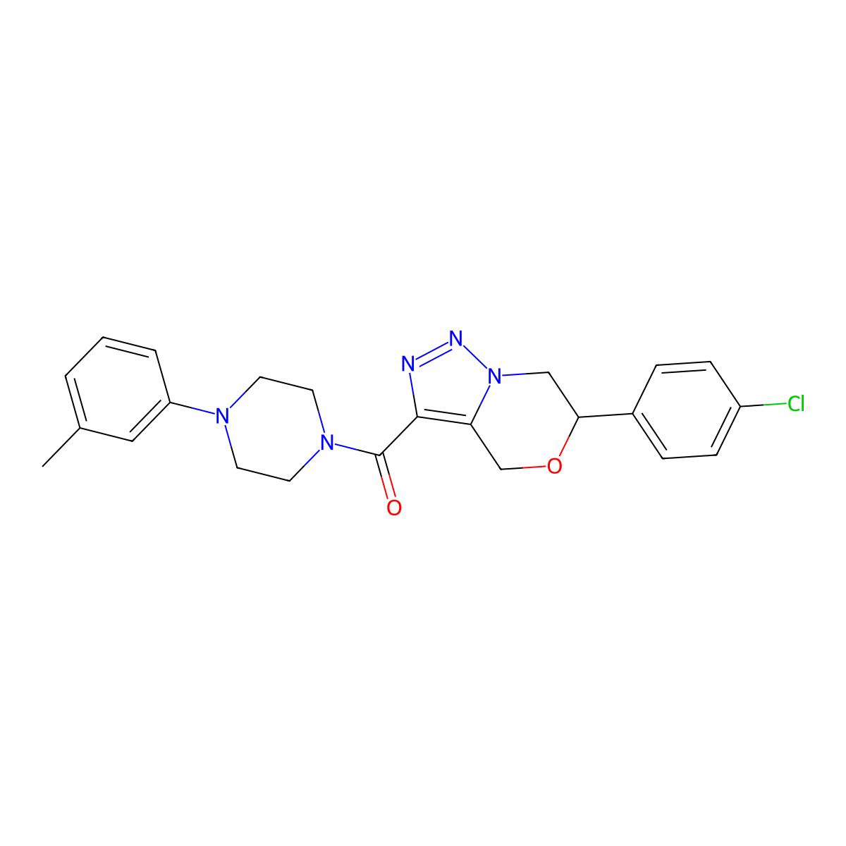 [6-(4-chlorophenyl)-6,7-dihydro-4H-triazolo[5,1-c][1,4]oxazin-3-yl]-[4-(3-methylphenyl)piperazin-1-yl]methanone molecular structure, CAS 2108218-90-0