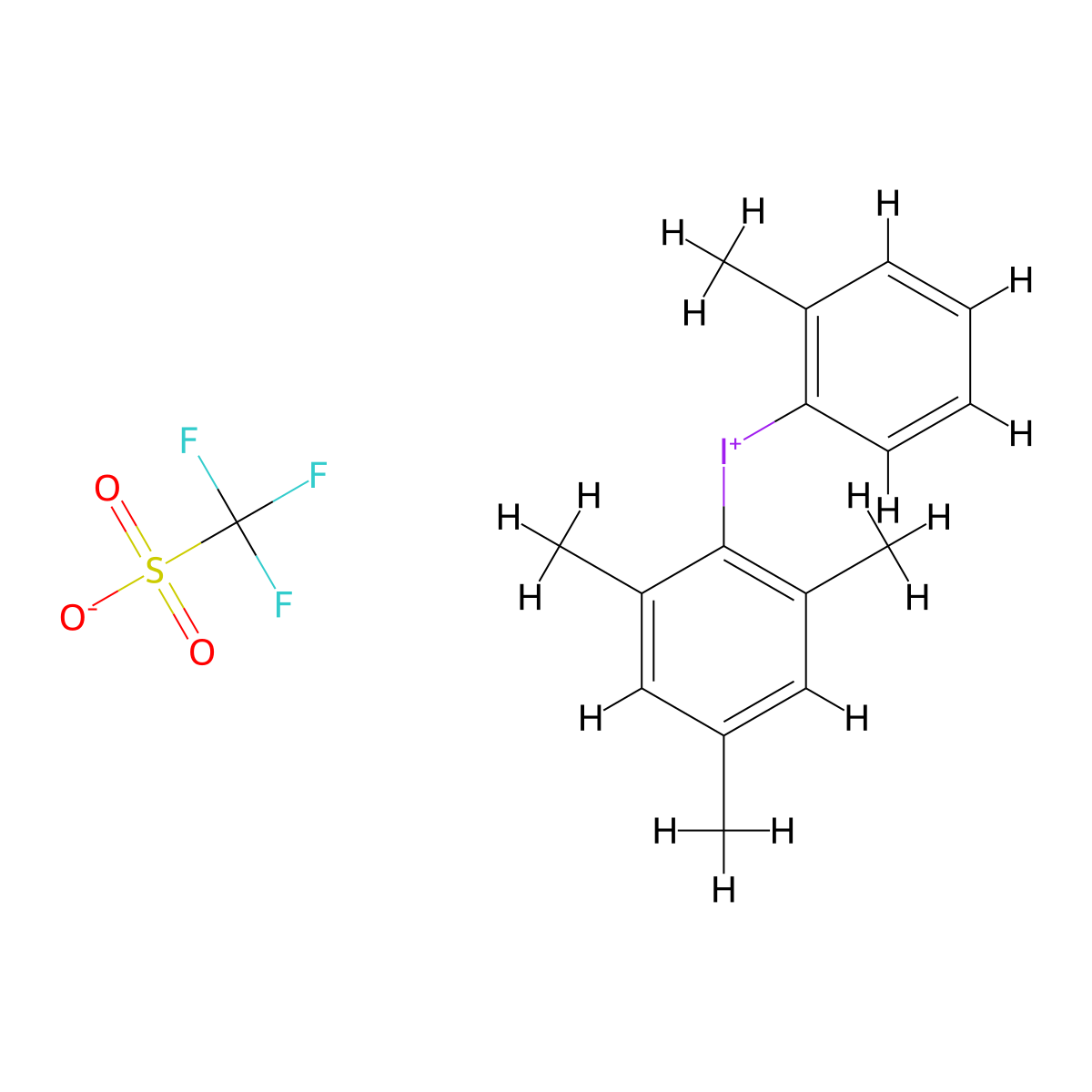 (2-Methylphenyl)(2,4,6-trimethylphenyl)iodonium Trifluoromethanesulfonate molecular structure, CAS 210823-54-4