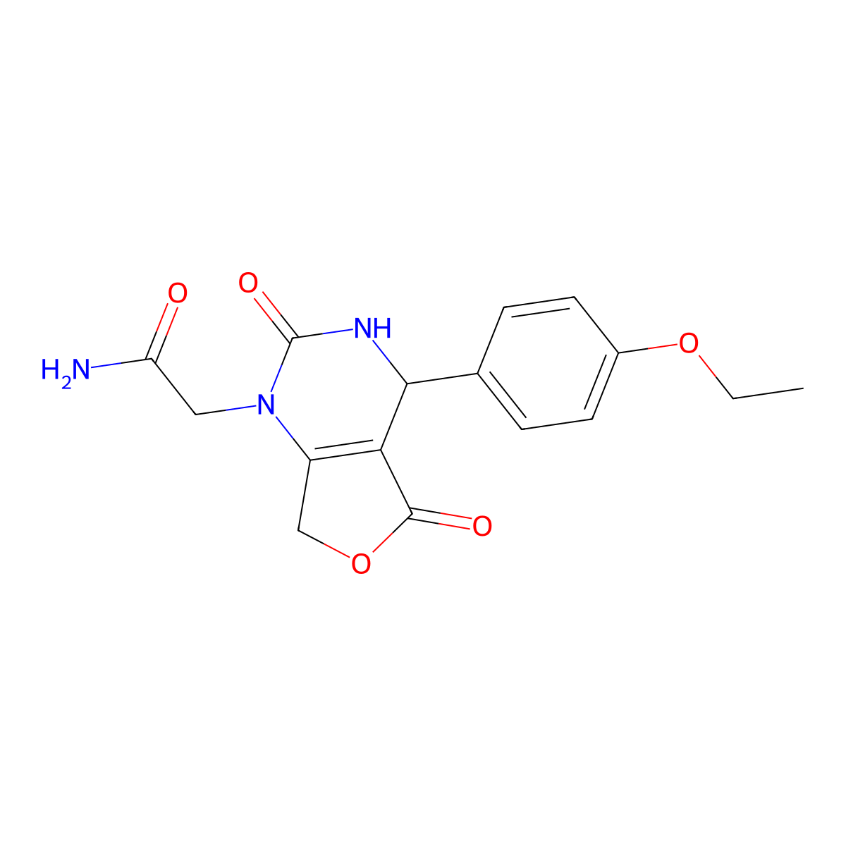 2-[4-(4-ethoxyphenyl)-2,5-dioxo-3,4,5,7-tetrahydrofuro[3,4-d]pyrimidin-1(2H)-yl]acetamide molecular structure, CAS 2108237-83-6