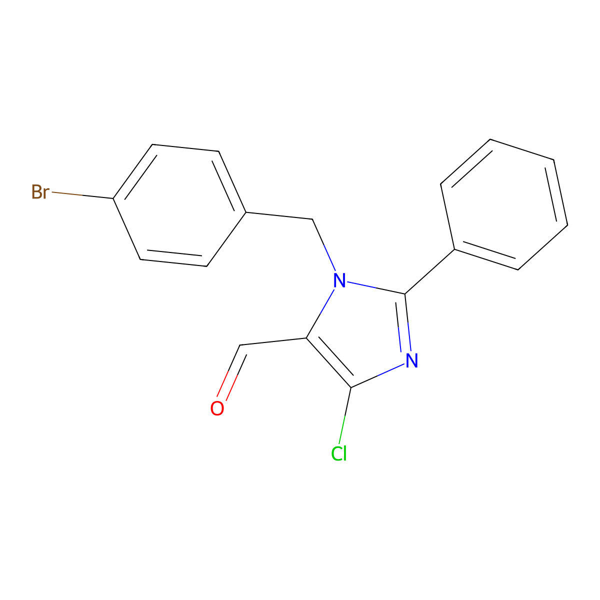 3-(4-Bromobenzyl)-5-chloro-2-phenyl-3H-imidazole-4-carbaldehyde molecular structure, CAS 210824-76-3