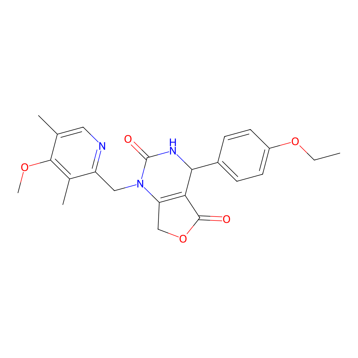 4-(4-ethoxyphenyl)-1-[(4-methoxy-3,5-dimethylpyridin-2-yl)methyl]-1H,2H,3H,4H,5H,7H-furo[3,4-d]pyrimidine-2,5-dione molecular structure, CAS 2108242-05-1