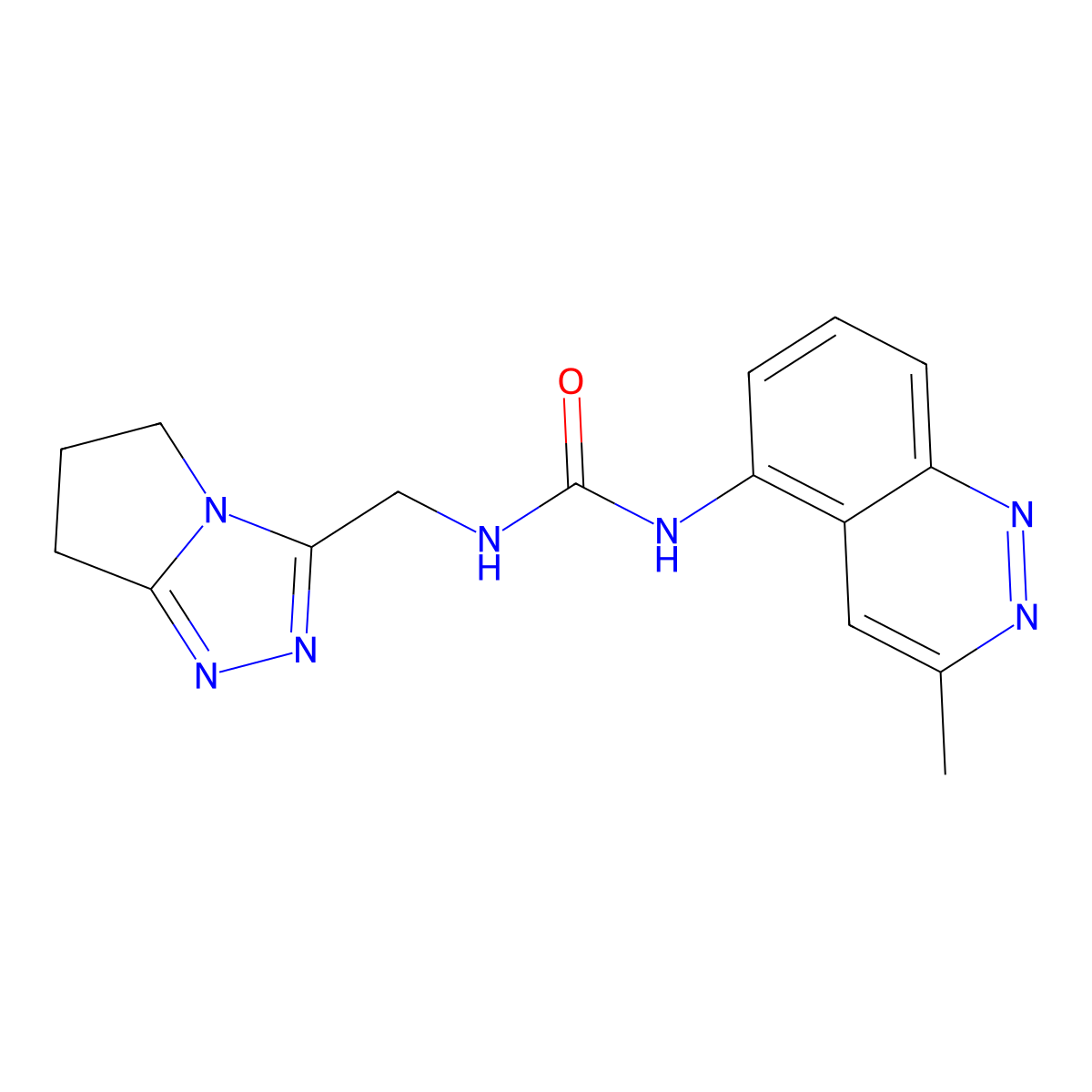 N-(6,7-dihydro-5H-pyrrolo[2,1-c][1,2,4]triazol-3-ylmethyl)-N'-(3-methylcinnolin-5-yl)urea molecular structure, CAS 2108246-29-1