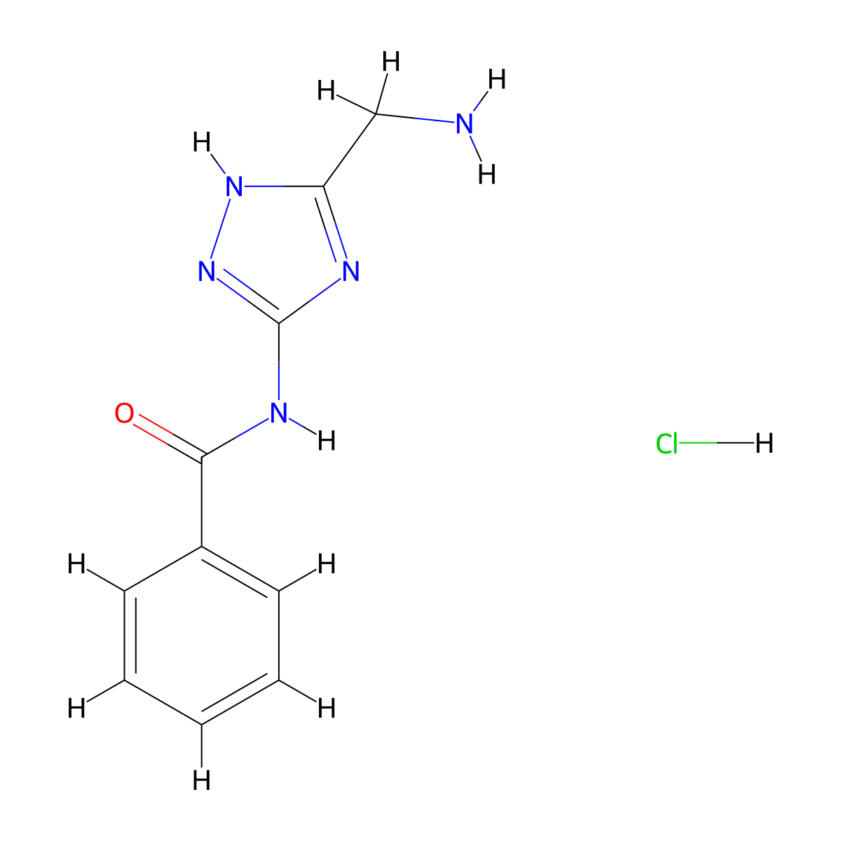 N-[5-(Aminomethyl)-4H-1,2,4-triazol-3-yl]benzamide hydrochloride molecular structure, CAS 2108250-47-9
