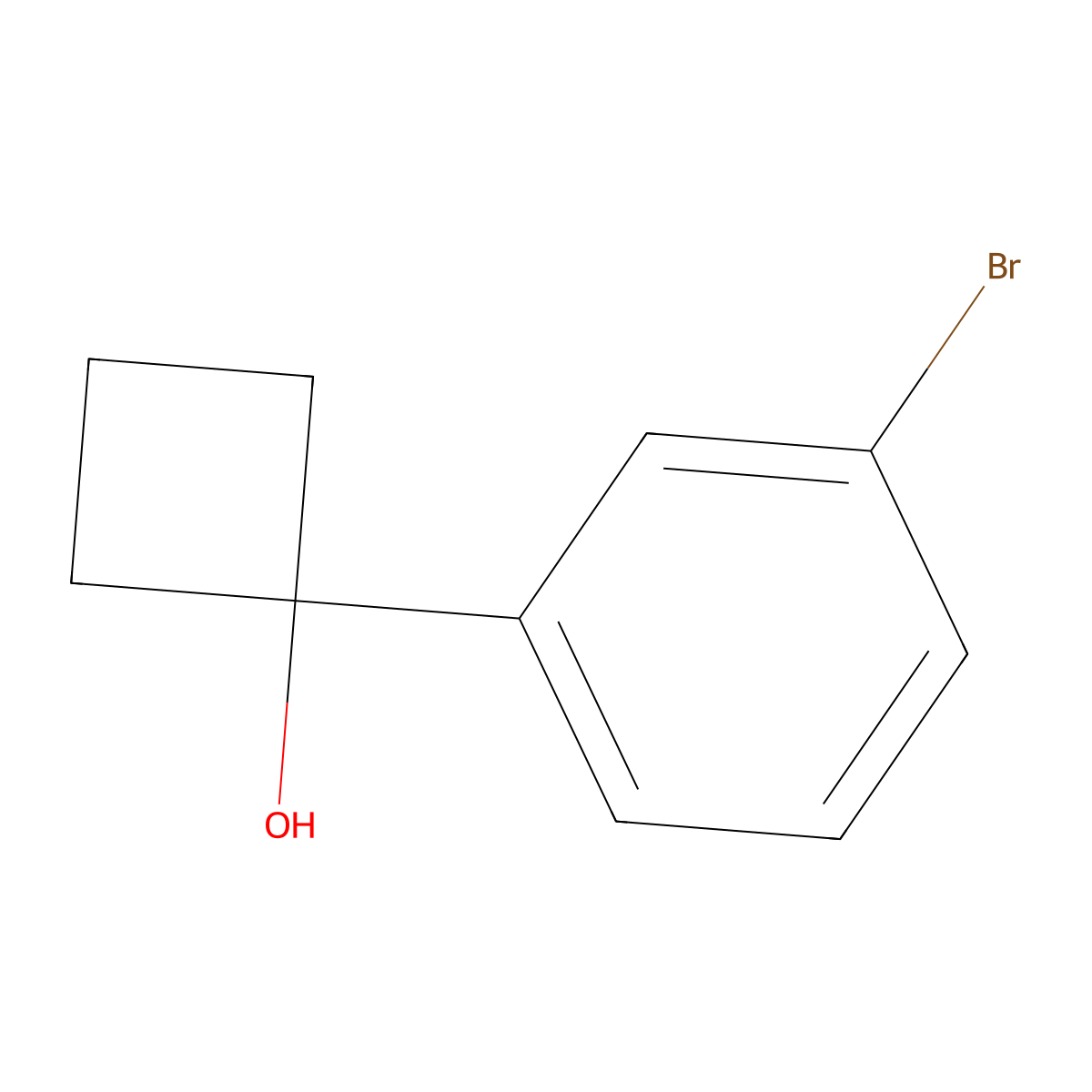 1-(3-Bromophenyl)cyclobutan-1-ol molecular structure, CAS 210826-67-8