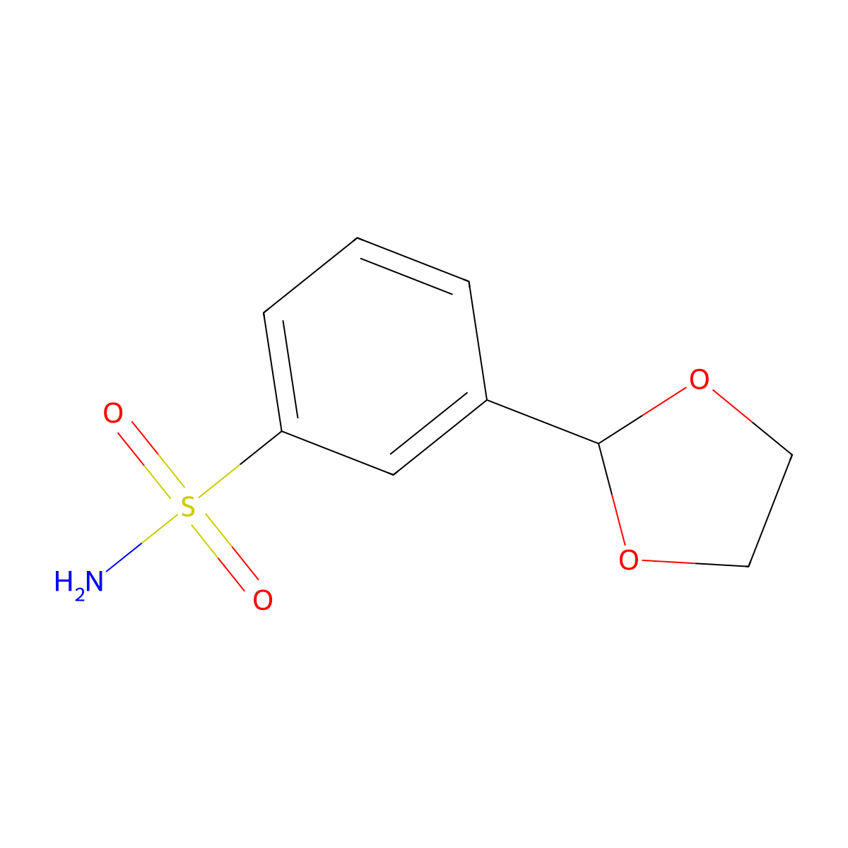 3-(1,3-Dioxolan-2-yl)benzene-1-sulfonamide molecular structure, CAS 210826-73-6