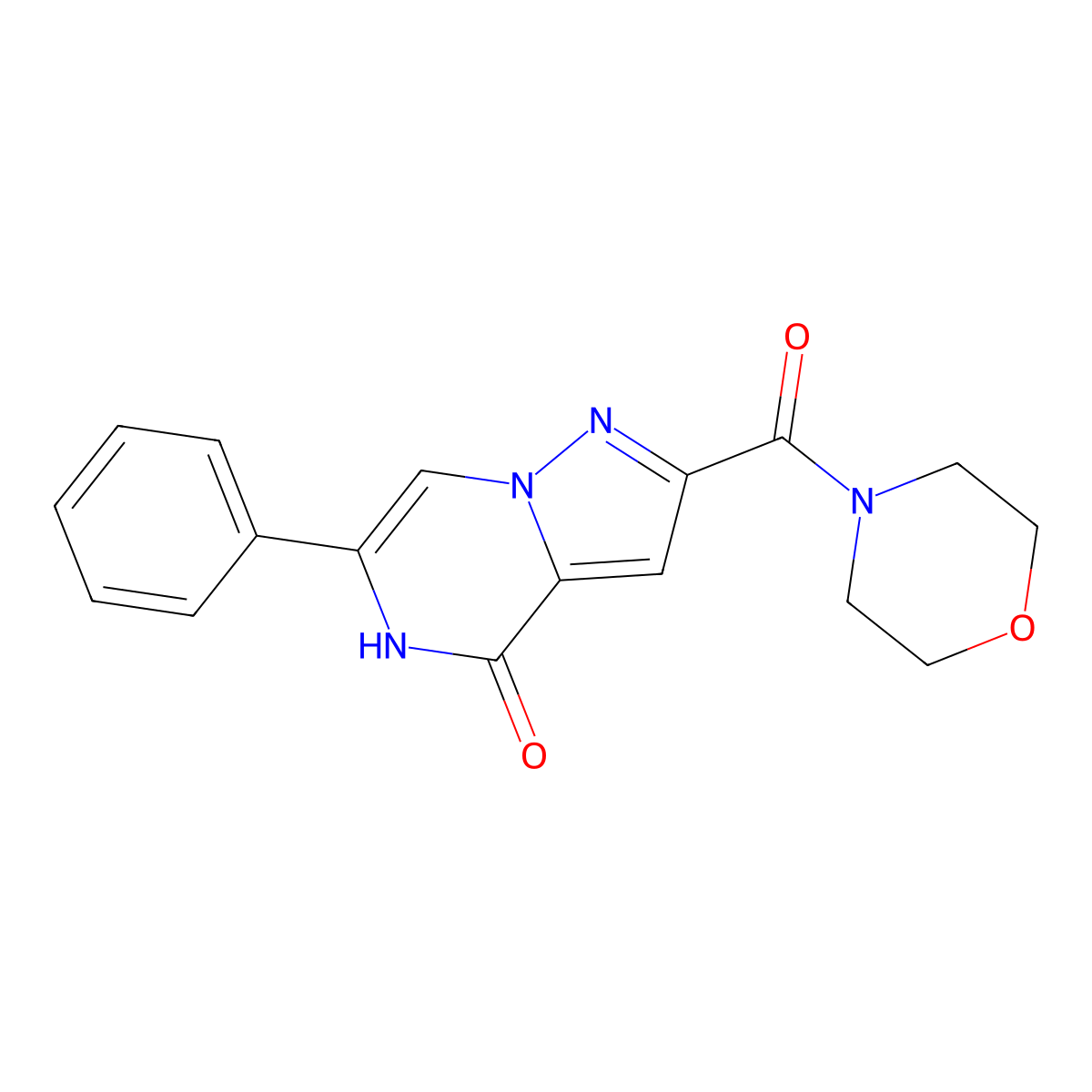 2-(morpholin-4-ylcarbonyl)-6-phenylpyrazolo[1,5-a]pyrazin-4(5H)-one molecular structure, CAS 2108262-71-9
