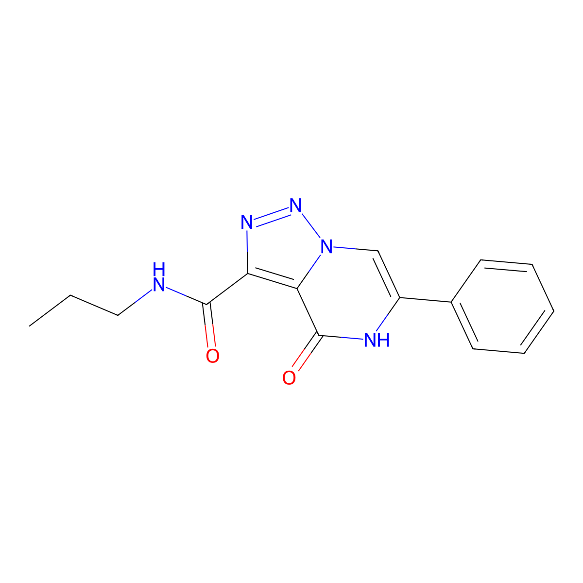 4-oxo-6-phenyl-N-propyl-4,5-dihydro[1,2,3]triazolo[1,5-a]pyrazine-3-carboxamide molecular structure, CAS 2108262-75-3