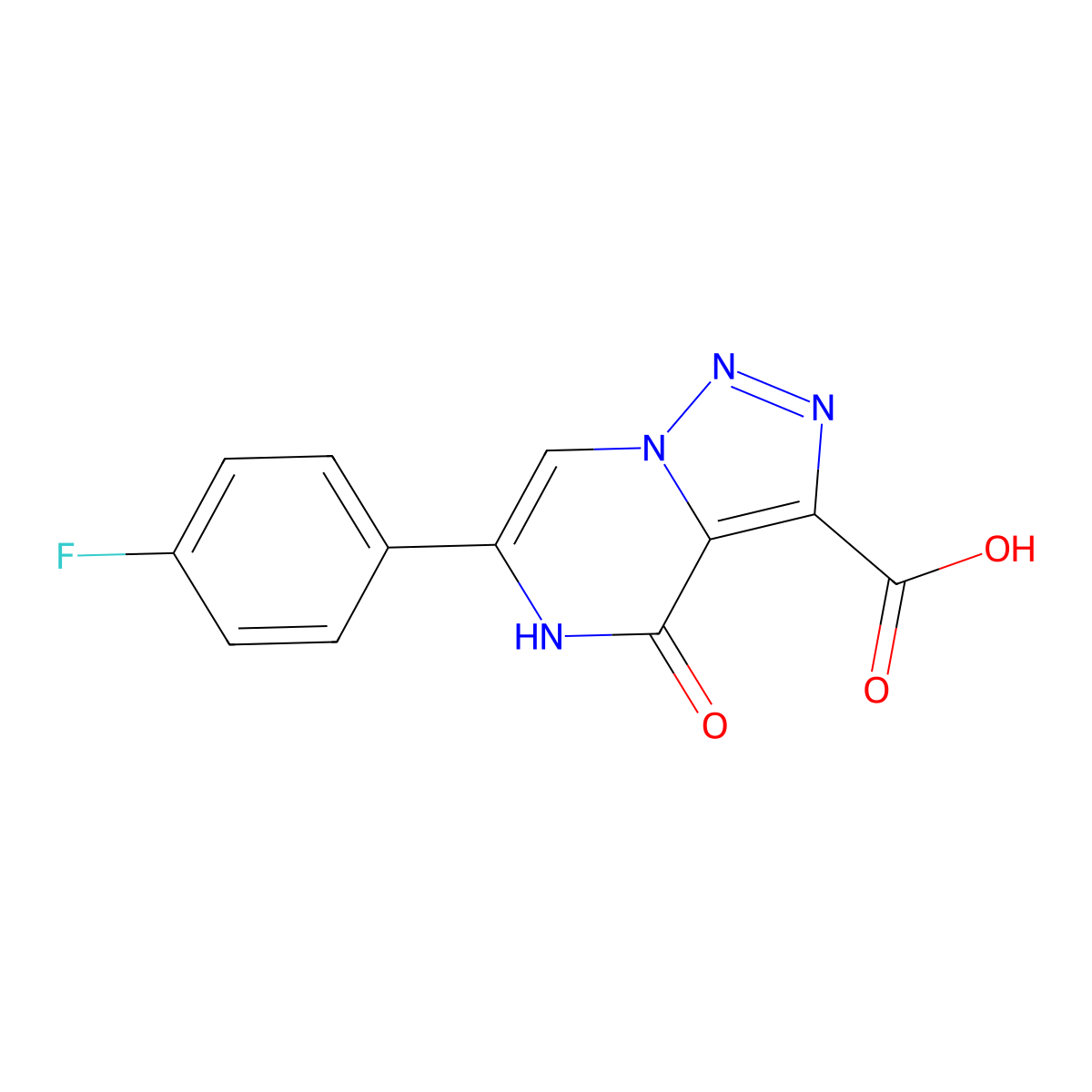 6-(4-Fluorophenyl)-4-oxo-4,5-dihydro[1,2,3]triazolo[1,5-a]pyrazine-3-carboxylic acid molecular structure, CAS 2108267-47-4