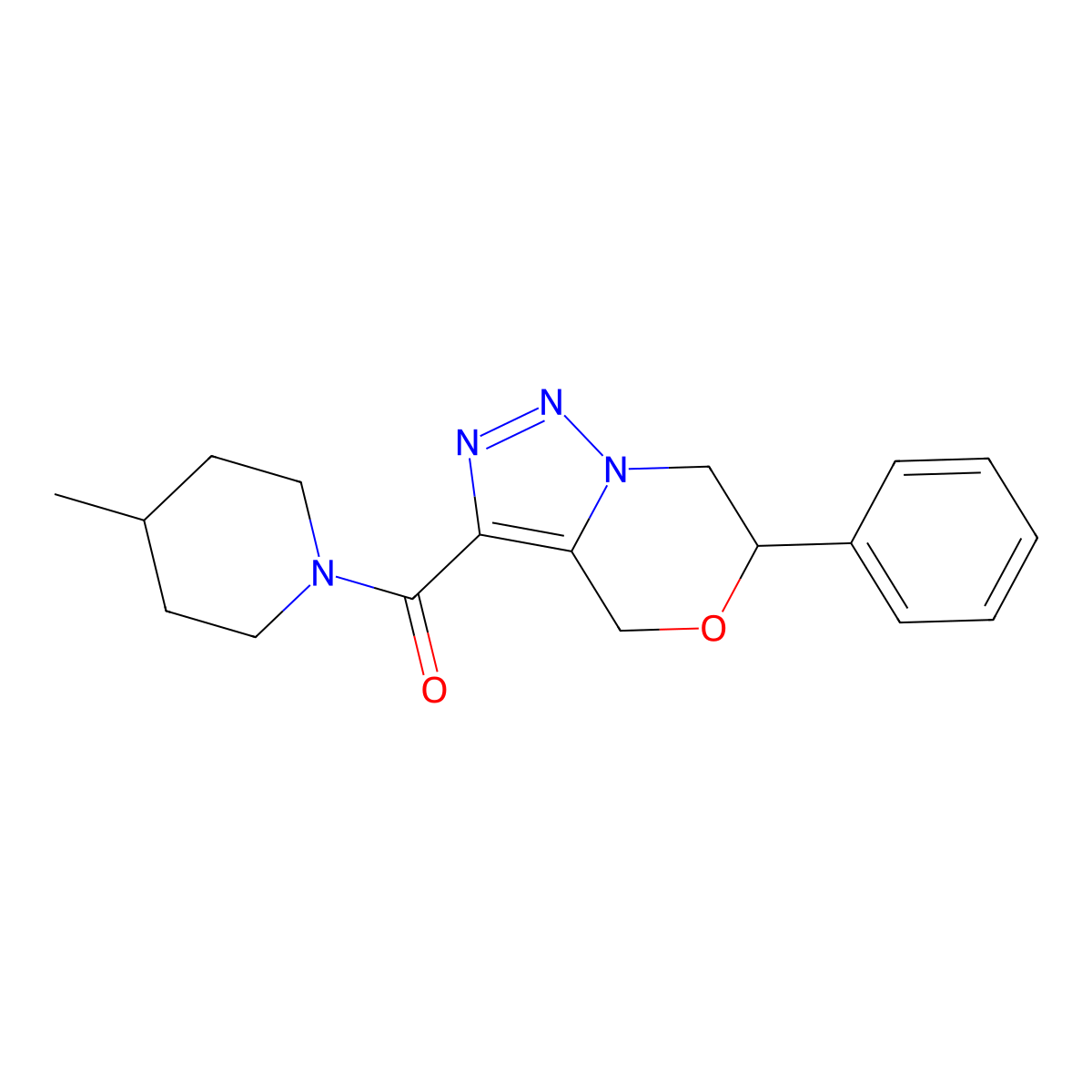 3-[(4-methylpiperidin-1-yl)carbonyl]-6-phenyl-6,7-dihydro-4H-[1,2,3]triazolo[5,1-c][1,4]oxazine molecular structure, CAS 2108268-21-7