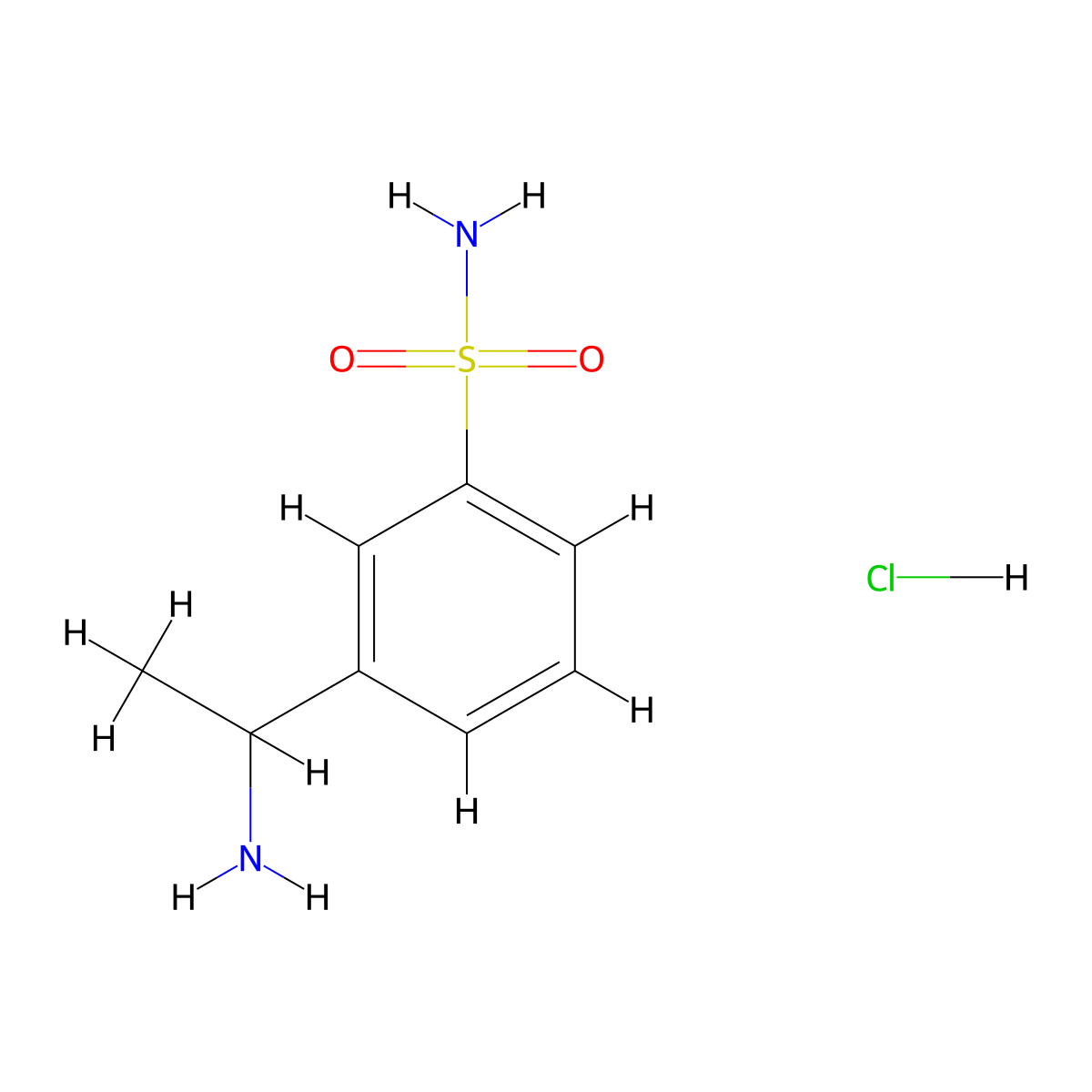 3-(1-Aminoethyl)benzene-1-sulfonamide hydrochloride molecular structure, CAS 210827-27-3