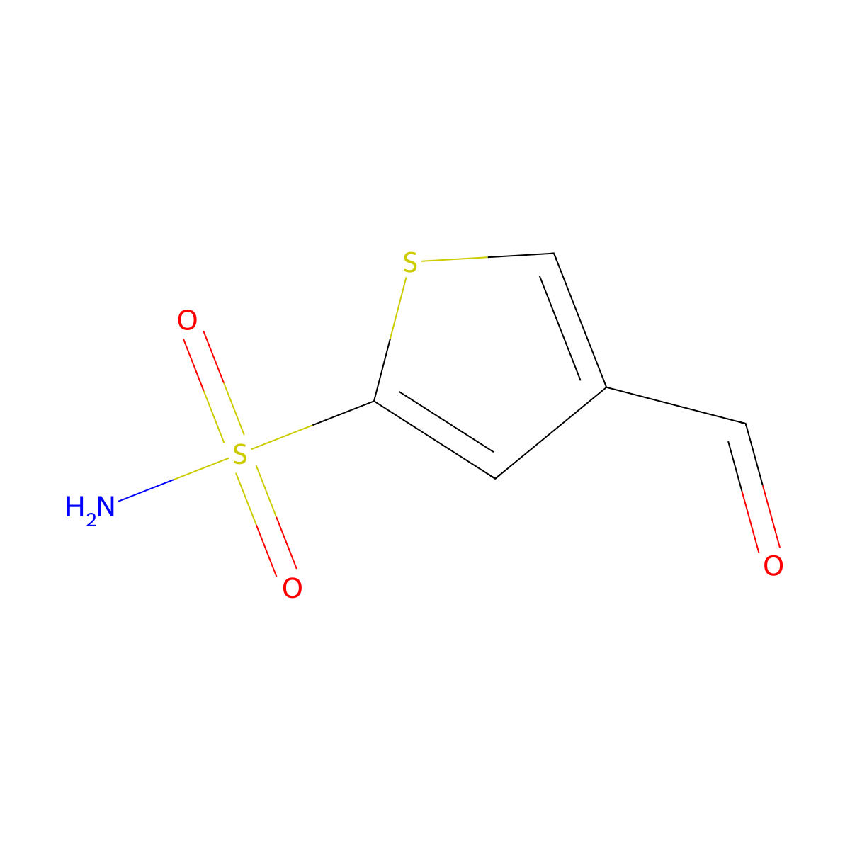 4-(1-Oxomethyl)-2-thiophenesulfonamide molecular structure, CAS 210827-37-5