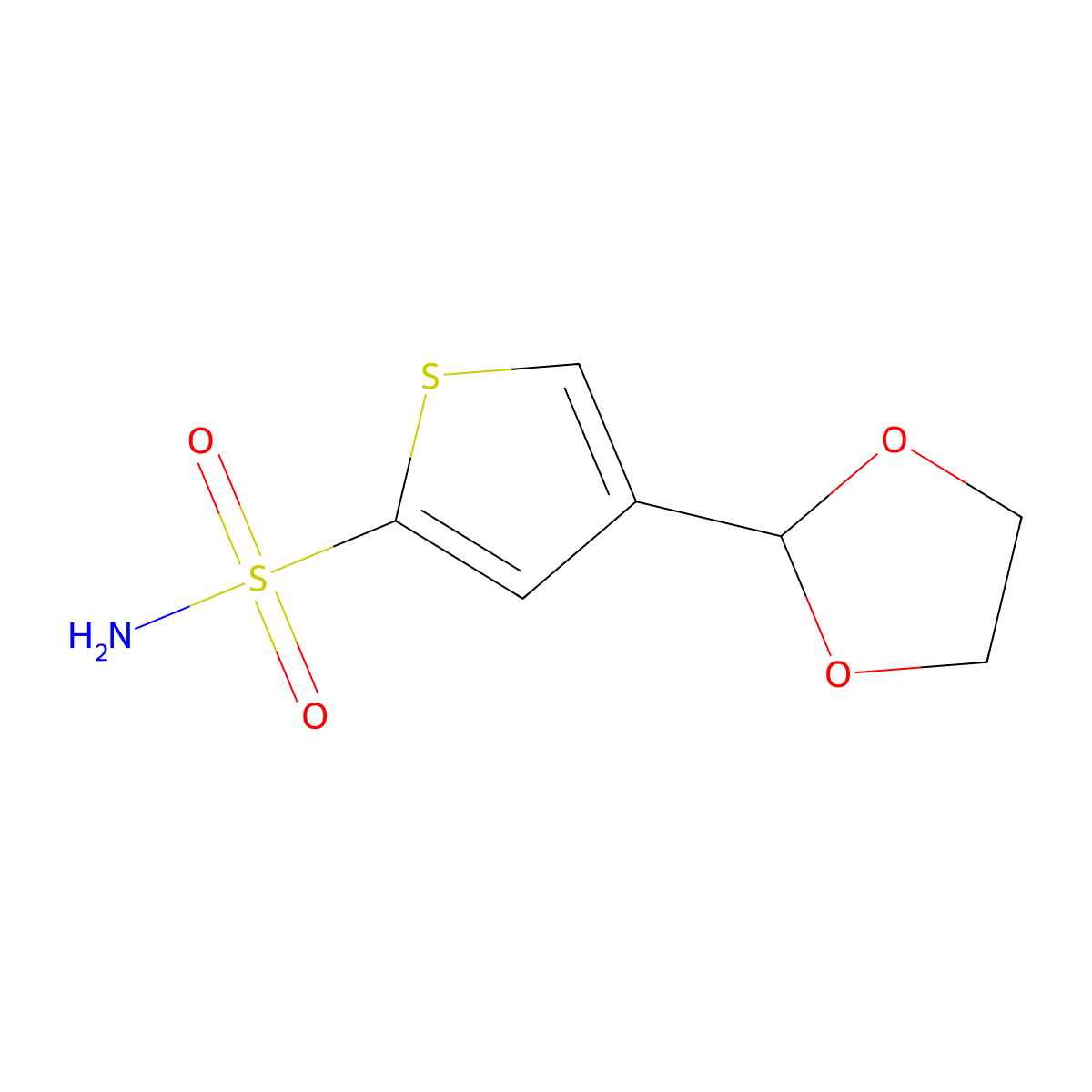 4-(1,3-Dioxolan-2-yl)thiophene-2-sulfonamide molecular structure, CAS 210827-40-0