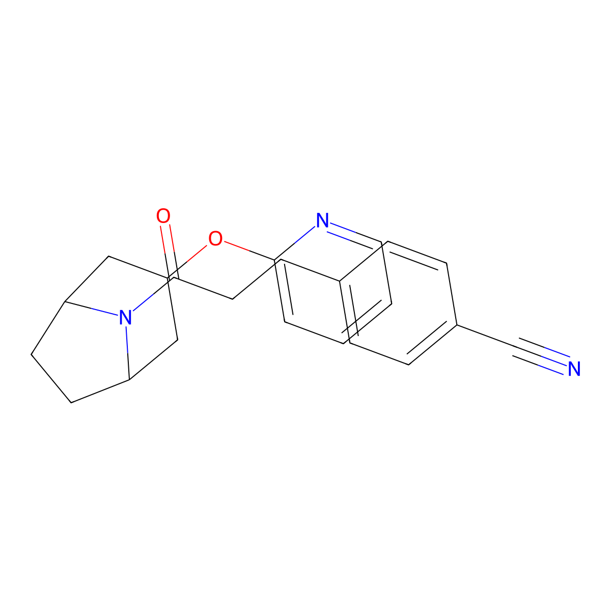 4-(3-oxo-3-((1R,3s,5S)-3-(pyridin-2-yloxy)-8-azabicyclo[3.2.1]octan-8-yl)propyl)benzonitrile molecular structure, CAS 2108285-01-2