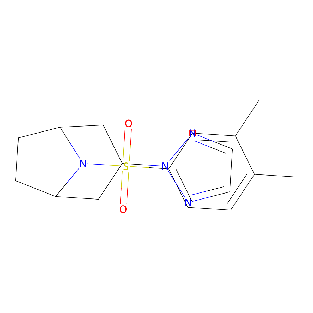 (1R,5S)-8-((3,4-dimethylphenyl)sulfonyl)-3-(2H-1,2,3-triazol-2-yl)-8-azabicyclo[3.2.1]octane molecular structure, CAS 2108288-04-4