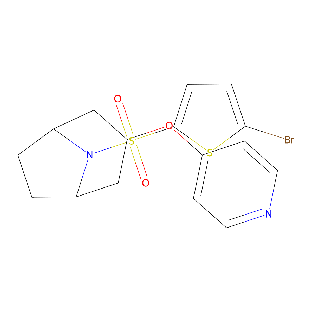 (1R,5S)-8-((5-bromothiophen-2-yl)sulfonyl)-3-(pyridin-4-yloxy)-8-azabicyclo[3.2.1]octane molecular structure, CAS 2108288-07-7