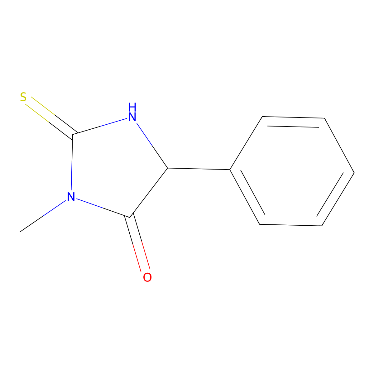 4-Imidazolidinone, 3-methyl-5-phenyl-2-thioxo- molecular structure, CAS 21083-31-8