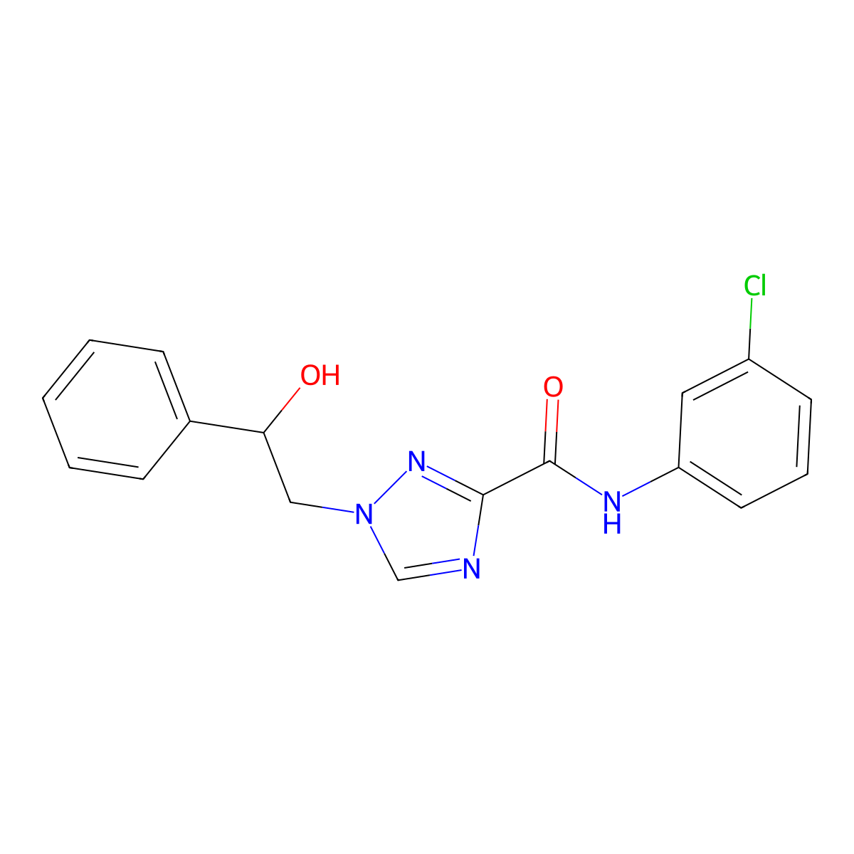 N-(3-chlorophenyl)-1-(2-hydroxy-2-phenylethyl)-1H-1,2,4-triazole-3-carboxamide molecular structure, CAS 2108304-61-4