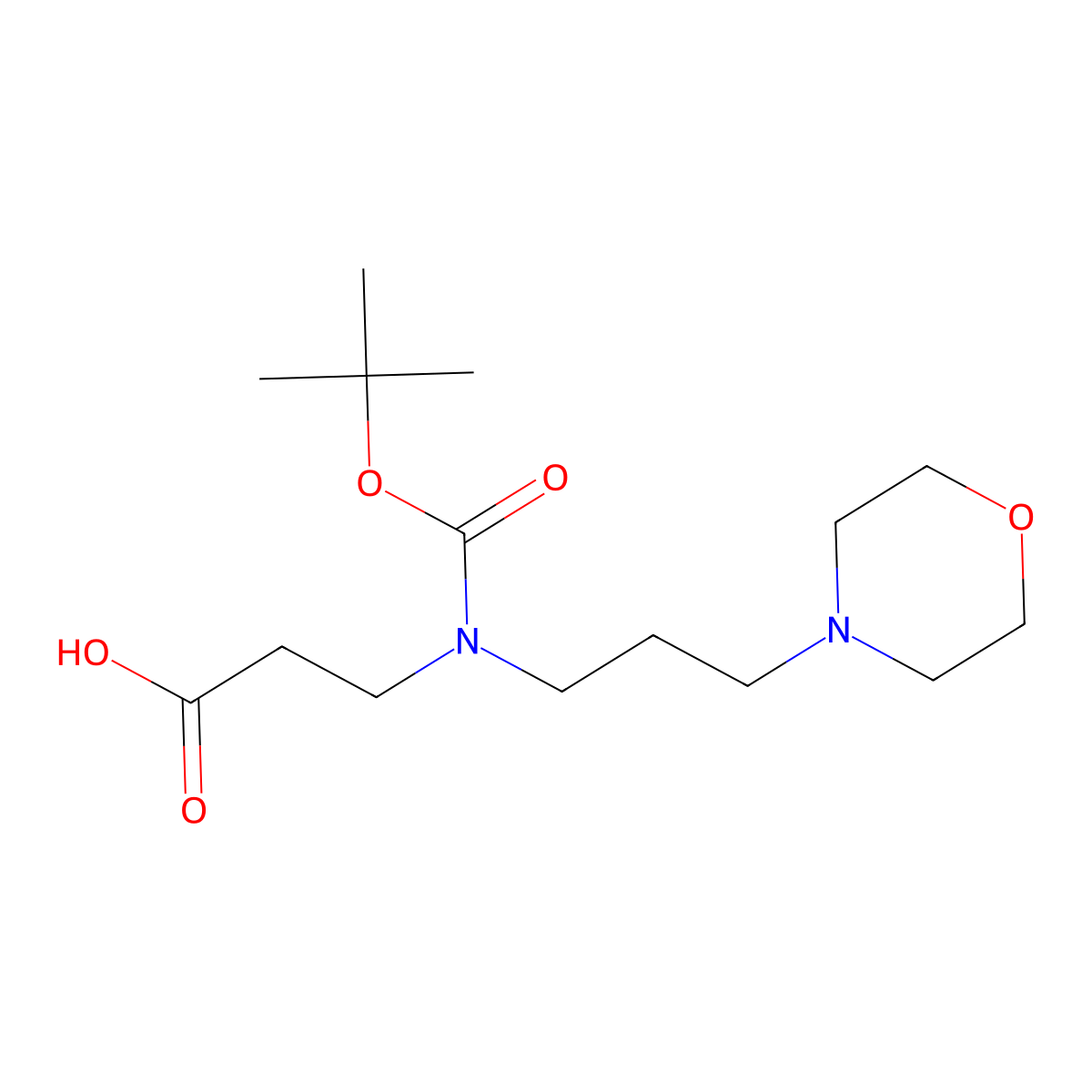 3-{[(Tert-butoxy)carbonyl][3-(morpholin-4-yl)propyl]amino}propanoic acid molecular structure, CAS 2108304-93-2