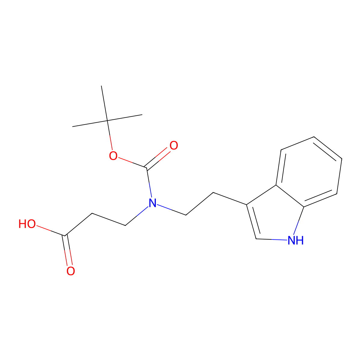 3-{[(tert-butoxy)carbonyl][2-(1H-indol-3-yl)ethyl]amino}propanoic acid molecular structure, CAS 2108304-97-6