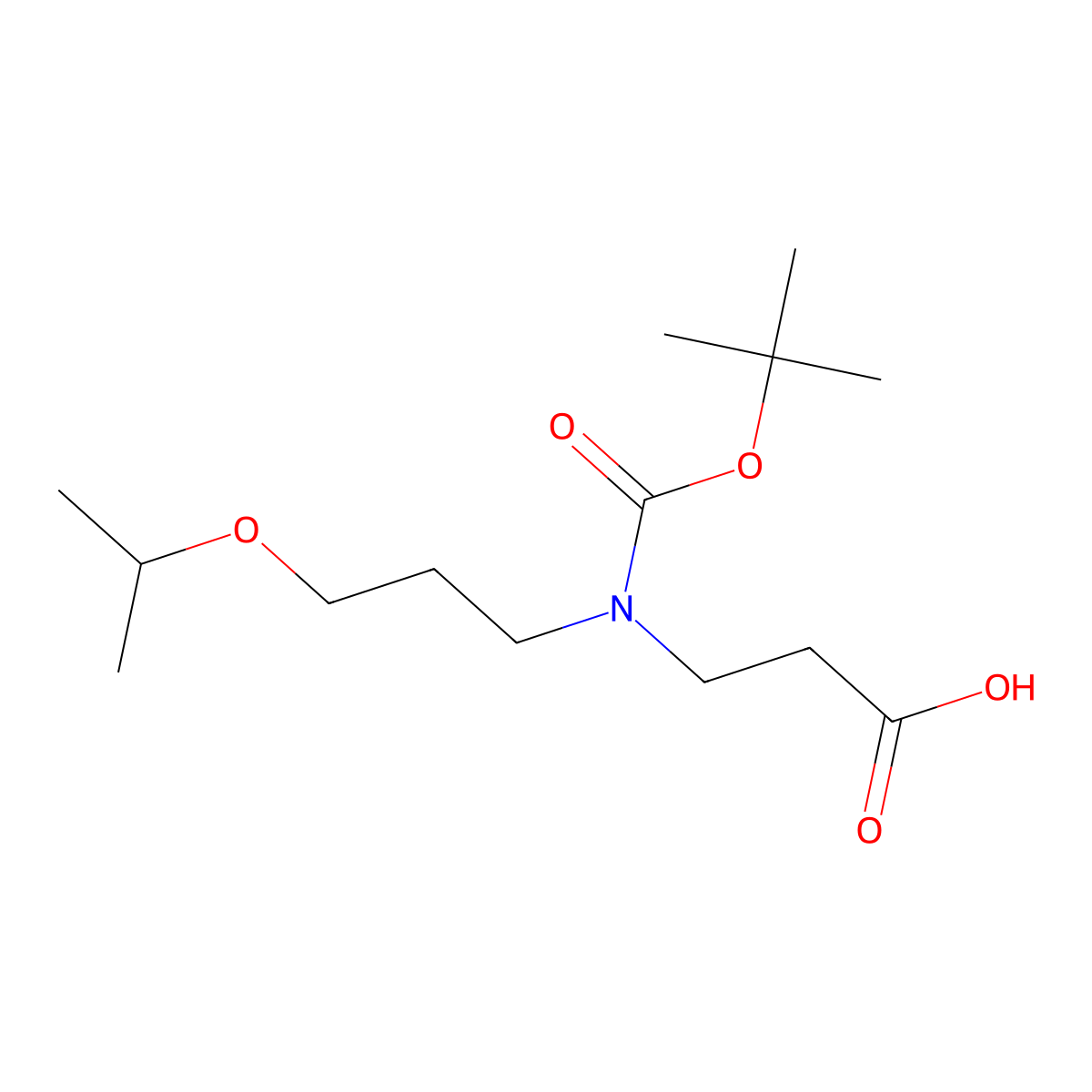 3-{[(Tert-butoxy)carbonyl][3-(propan-2-yloxy)propyl]amino}propanoic acid molecular structure, CAS 2108305-02-6