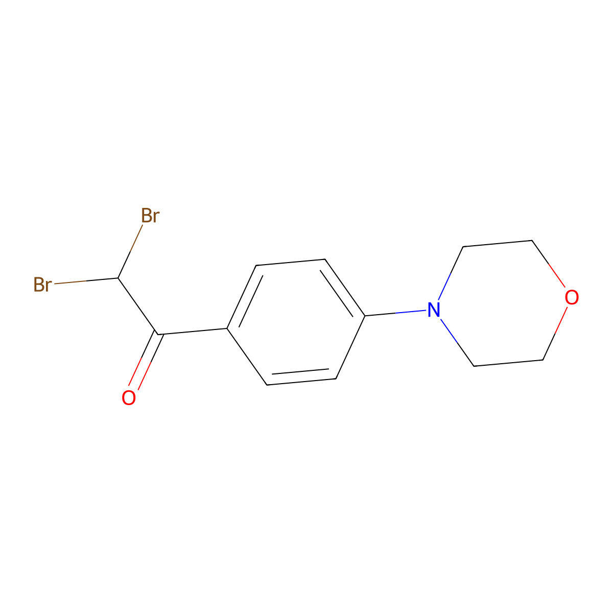 Ethanone, 2,2-dibromo-1-[4-(4-morpholinyl)phenyl]- molecular structure, CAS 210832-82-9