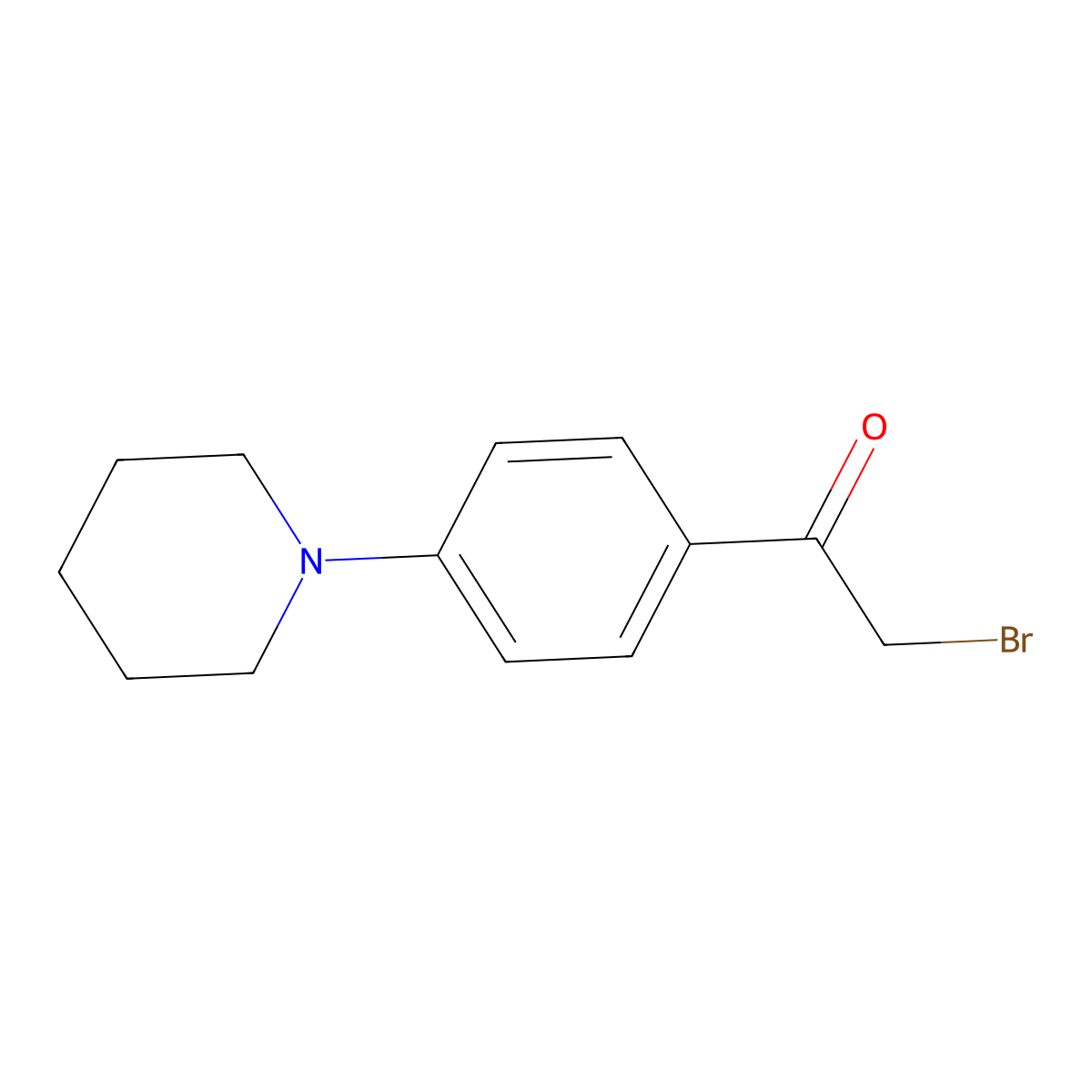 2-Bromo-1-(4-(piperidin-1-yl)phenyl)ethanone molecular structure, CAS 210832-84-1