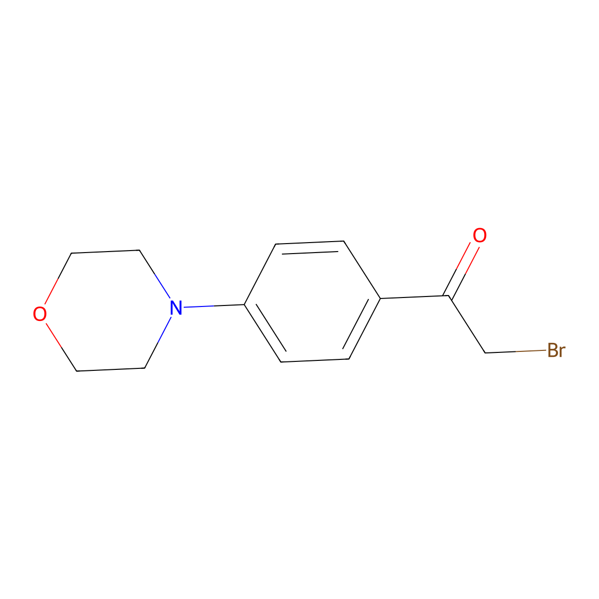 2-Bromo-1-(4-morpholinophenyl)ethanone molecular structure, CAS 210832-85-2