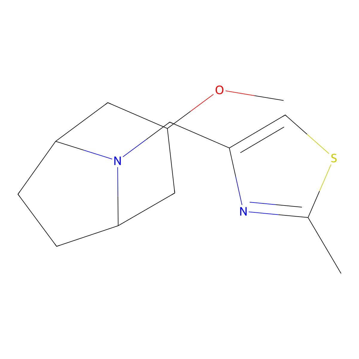 4-(((1R,5S)-3-methoxy-8-azabicyclo[3.2.1]octan-8-yl)methyl)-2-methylthiazole molecular structure, CAS 2108326-44-7