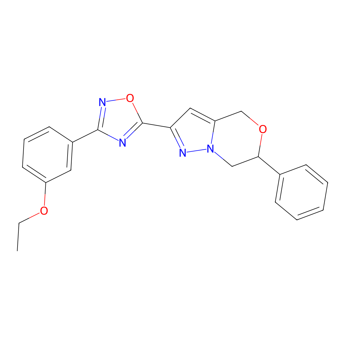 3-(3-Ethoxyphenyl)-5-{6-phenyl-4H,6H,7H-pyrazolo[3,2-C][1,4]oxazin-2-YL}-1,2,4-oxadiazole molecular structure, CAS 2108330-16-9