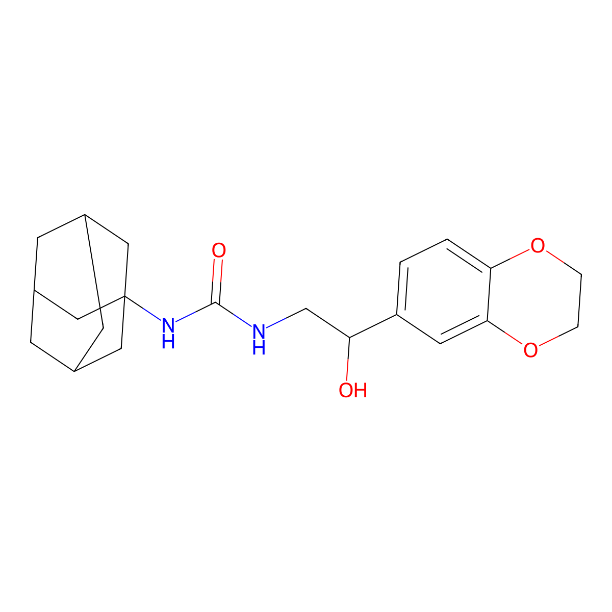 1-(Adamantan-1-yl)-3-[2-(2,3-dihydro-1,4-benzodioxin-6-yl)-2-hydroxyethyl]urea molecular structure, CAS 2108339-38-2