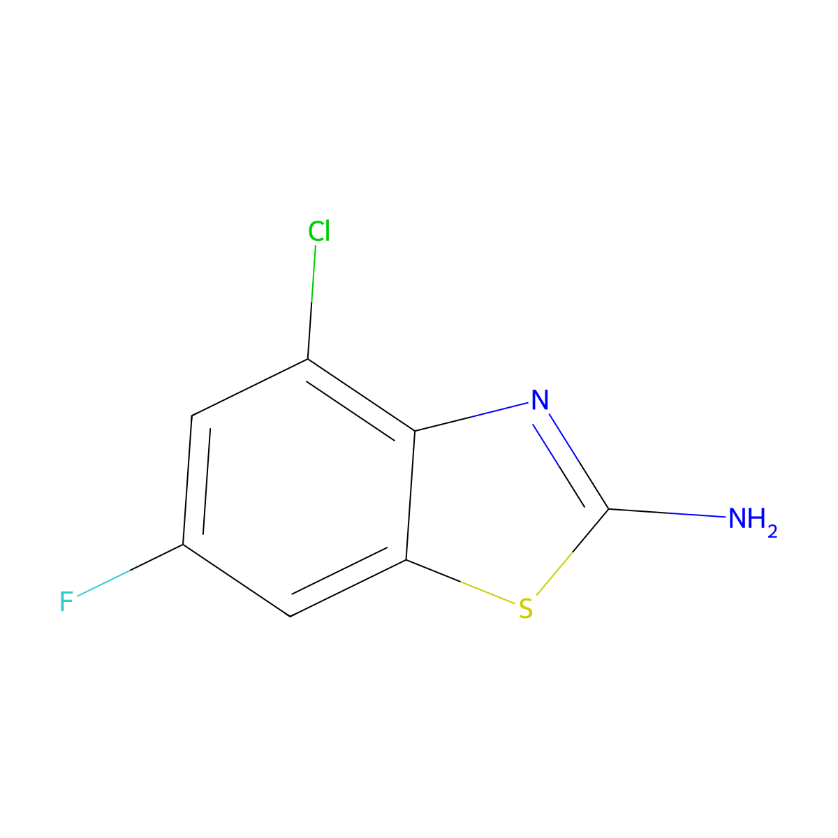 4-Chloro-6-fluoro-2-benzothiazolamine molecular structure, CAS 210834-98-3