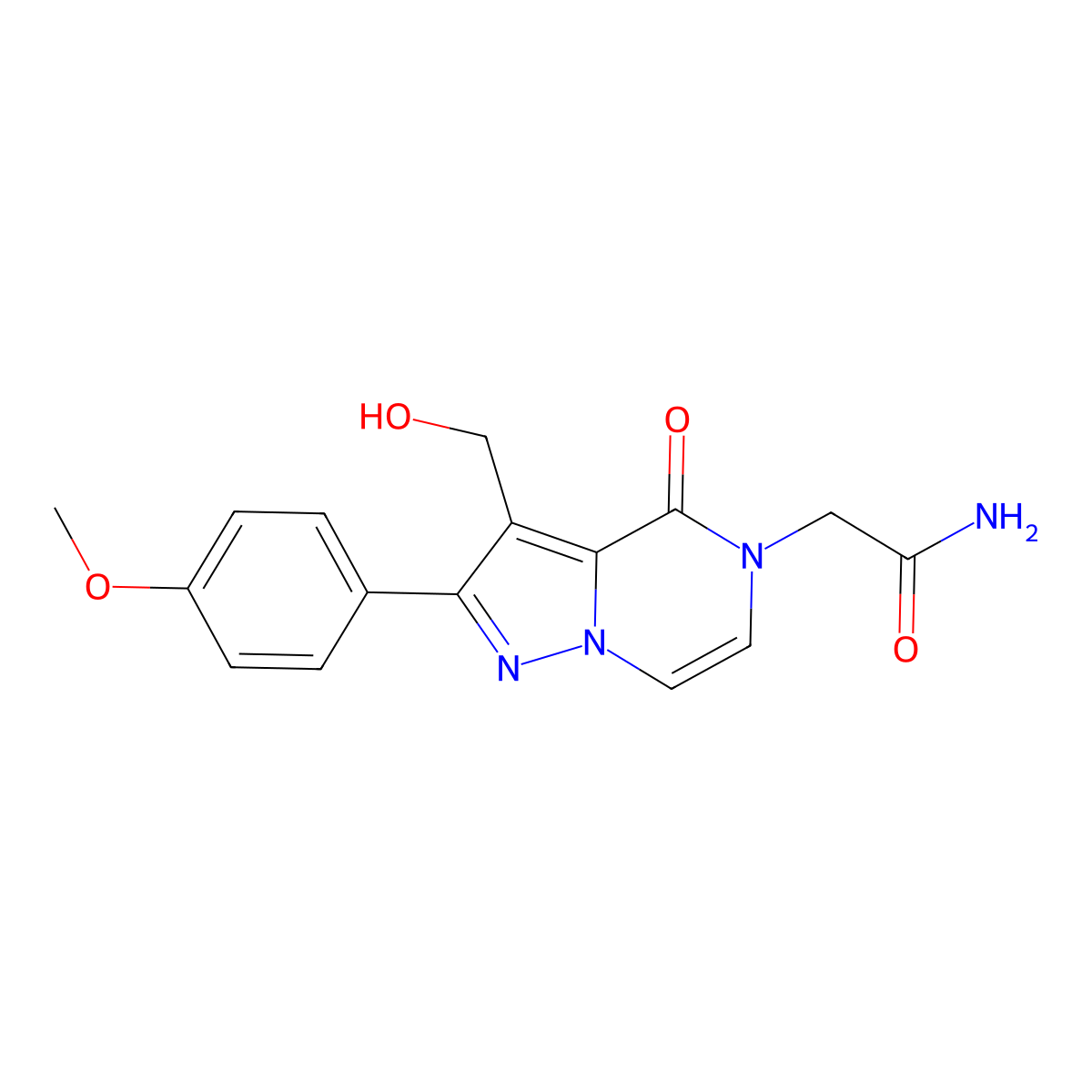2-[3-(hydroxymethyl)-2-(4-methoxyphenyl)-4-oxopyrazolo[1,5-a]pyrazin-5(4H)-yl]acetamide molecular structure, CAS 2108350-69-0