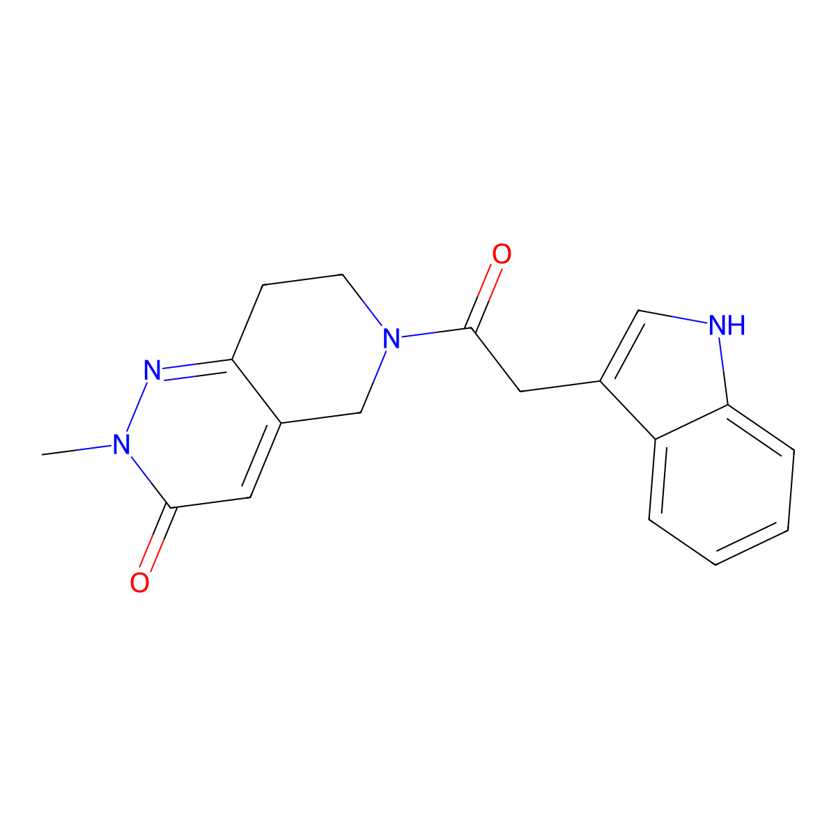 6-(1H-indol-3-ylacetyl)-2-methyl-5,6,7,8-tetrahydropyrido[4,3-c]pyridazin-3(2H)-one molecular structure, CAS 2108354-40-9