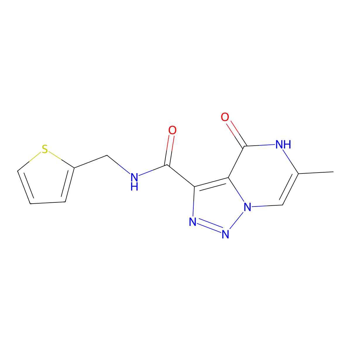 6-methyl-4-oxo-N-(2-thienylmethyl)-4,5-dihydro[1,2,3]triazolo[1,5-a]pyrazine-3-carboxamide molecular structure, CAS 2108355-20-8