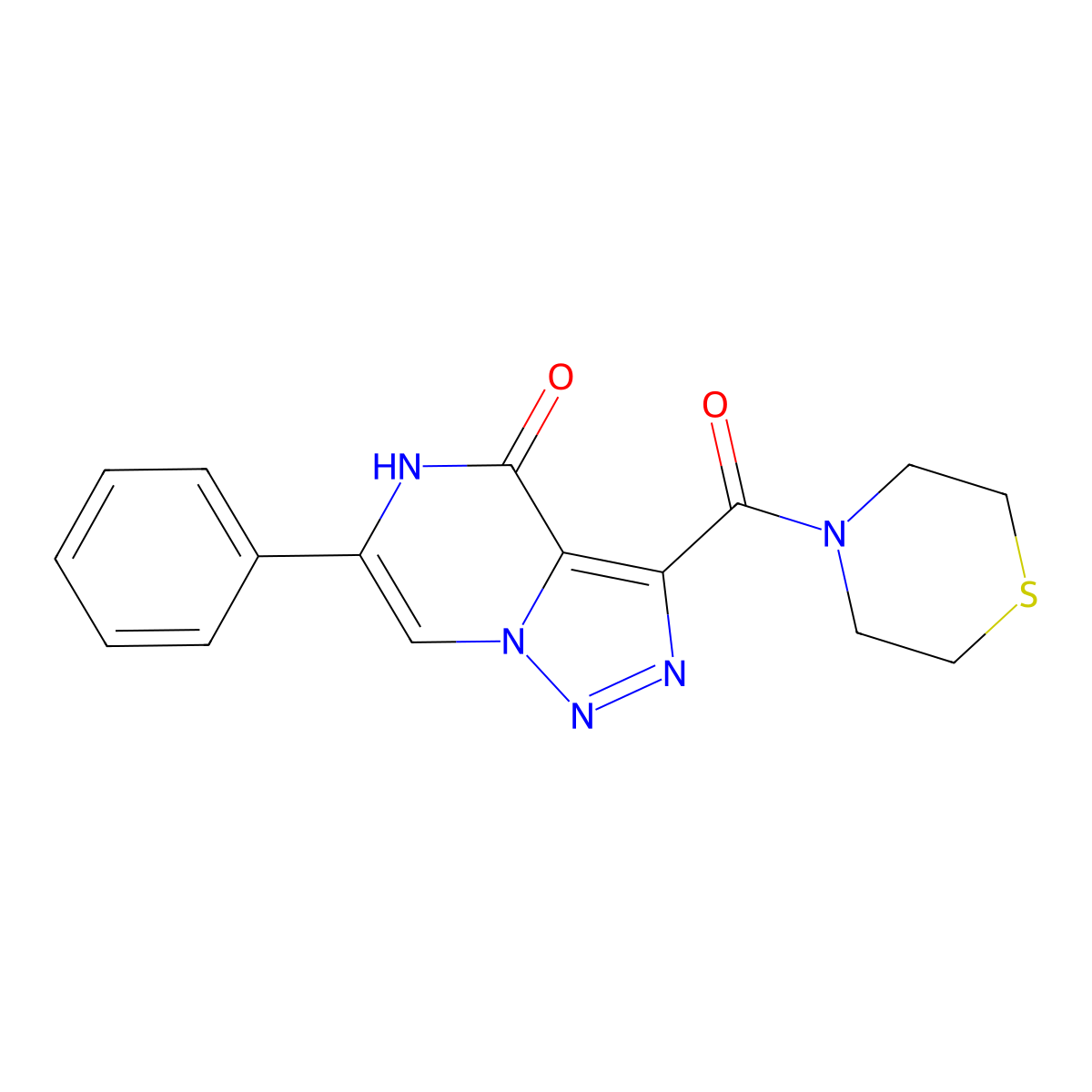 6-phenyl-3-(thiomorpholin-4-ylcarbonyl)[1,2,3]triazolo[1,5-a]pyrazin-4(5H)-one molecular structure, CAS 2108355-30-0