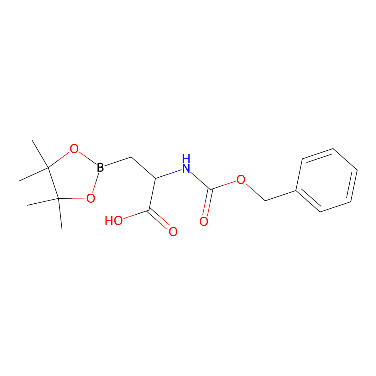 2-{[(Benzyloxy)carbonyl]amino}-3-(4,4,5,5-tetramethyl-1,3,2-dioxaborolan-2-yl)propanoic acid molecular structure, CAS 210836-94-5