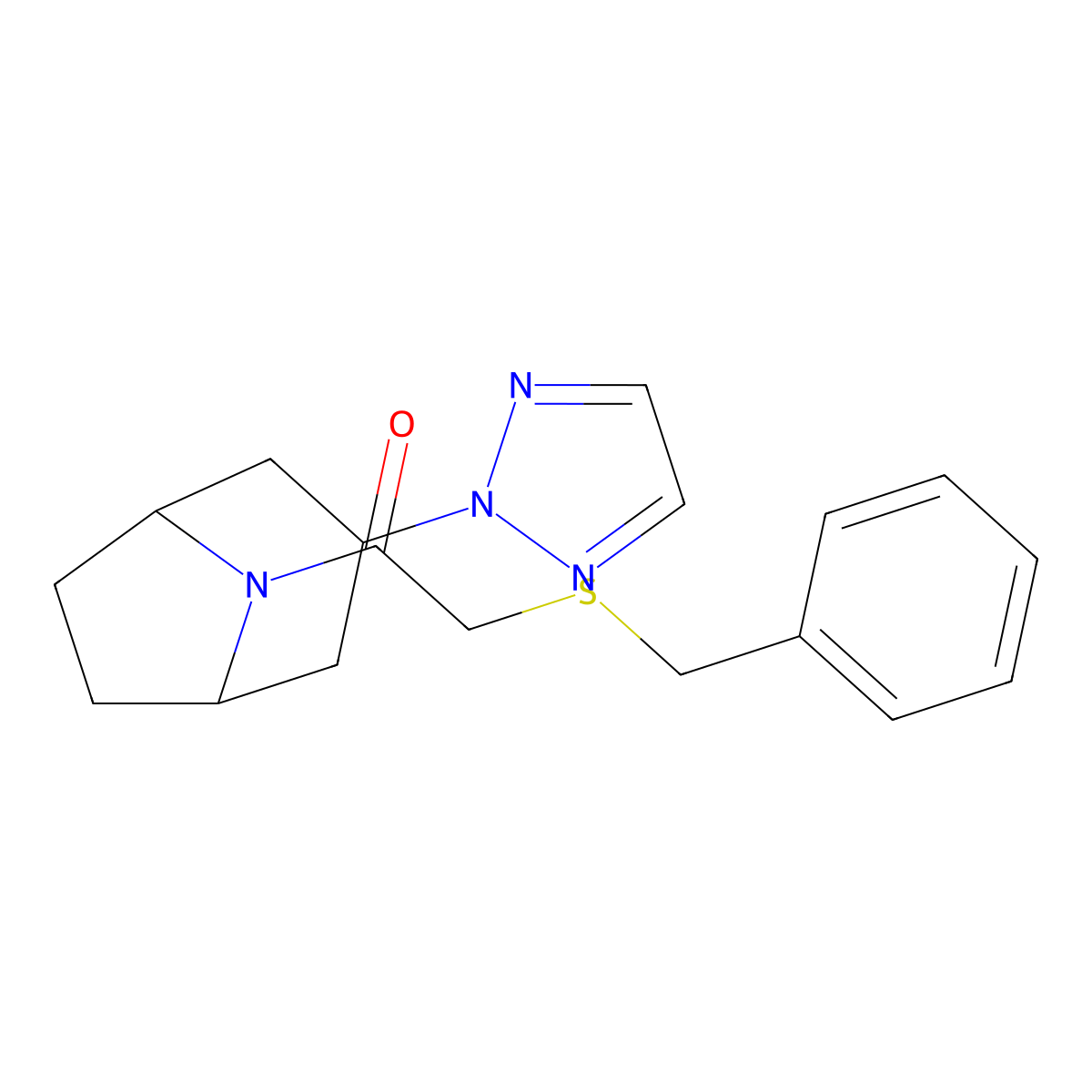 1-((1R,5S)-3-(2H-1,2,3-triazol-2-yl)-8-azabicyclo[3.2.1]octan-8-yl)-2-(benzylthio)ethanone molecular structure, CAS 2108362-78-1