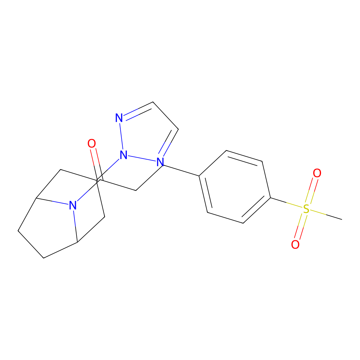 1-((1R,5S)-3-(2H-1,2,3-triazol-2-yl)-8-azabicyclo[3.2.1]octan-8-yl)-3-(4-(methylsulfonyl)phenyl)propan-1-one molecular structure, CAS 2108363-02-4